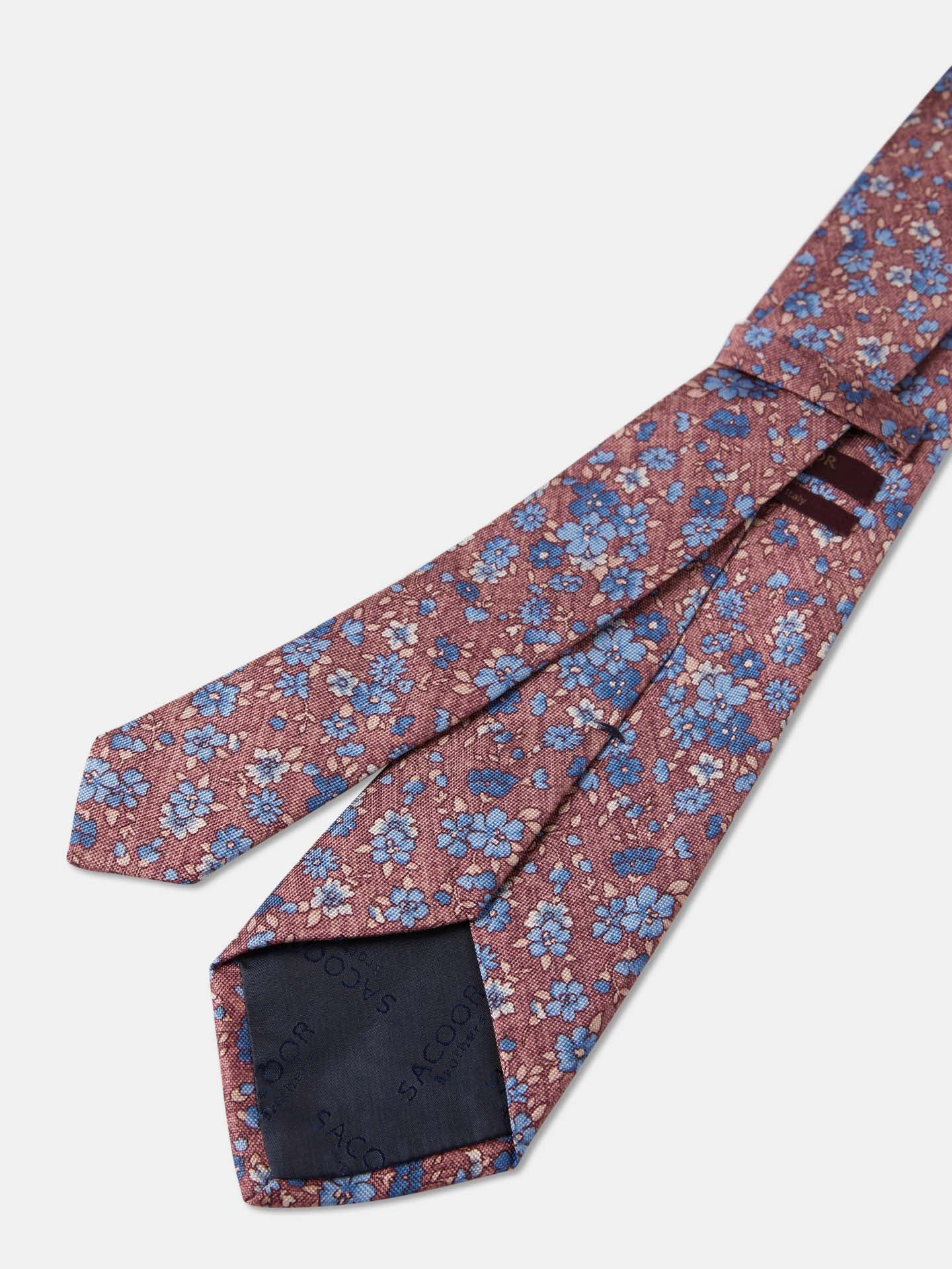 Gravata Padrão Floral 100% seda 8cm - Image 4