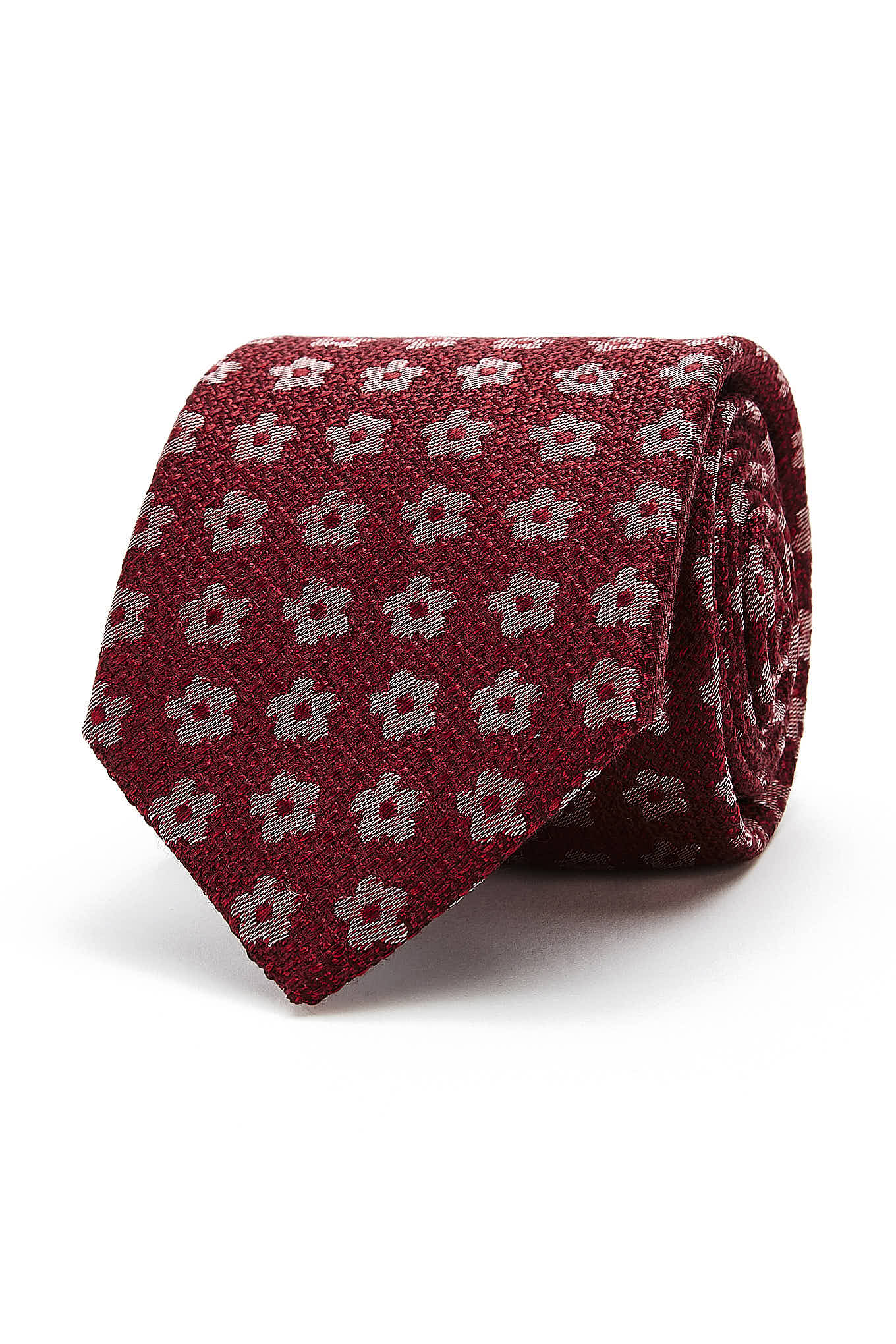 Gravata Padrão Floral 100% Seda 8cm