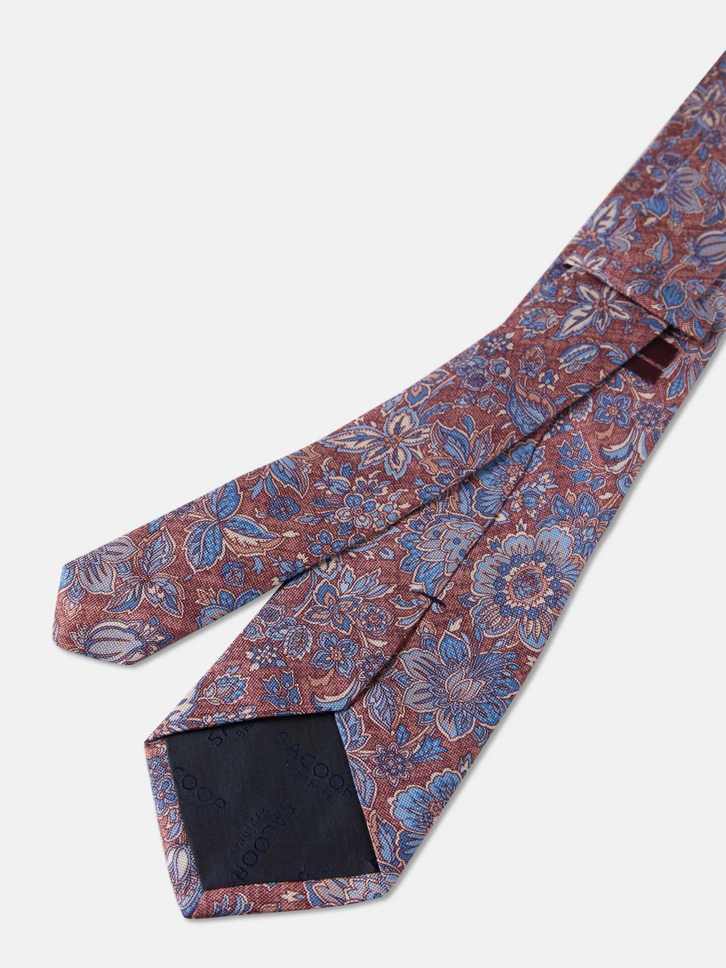 Gravata Padrão Floral 100% seda 8cm - Image 6