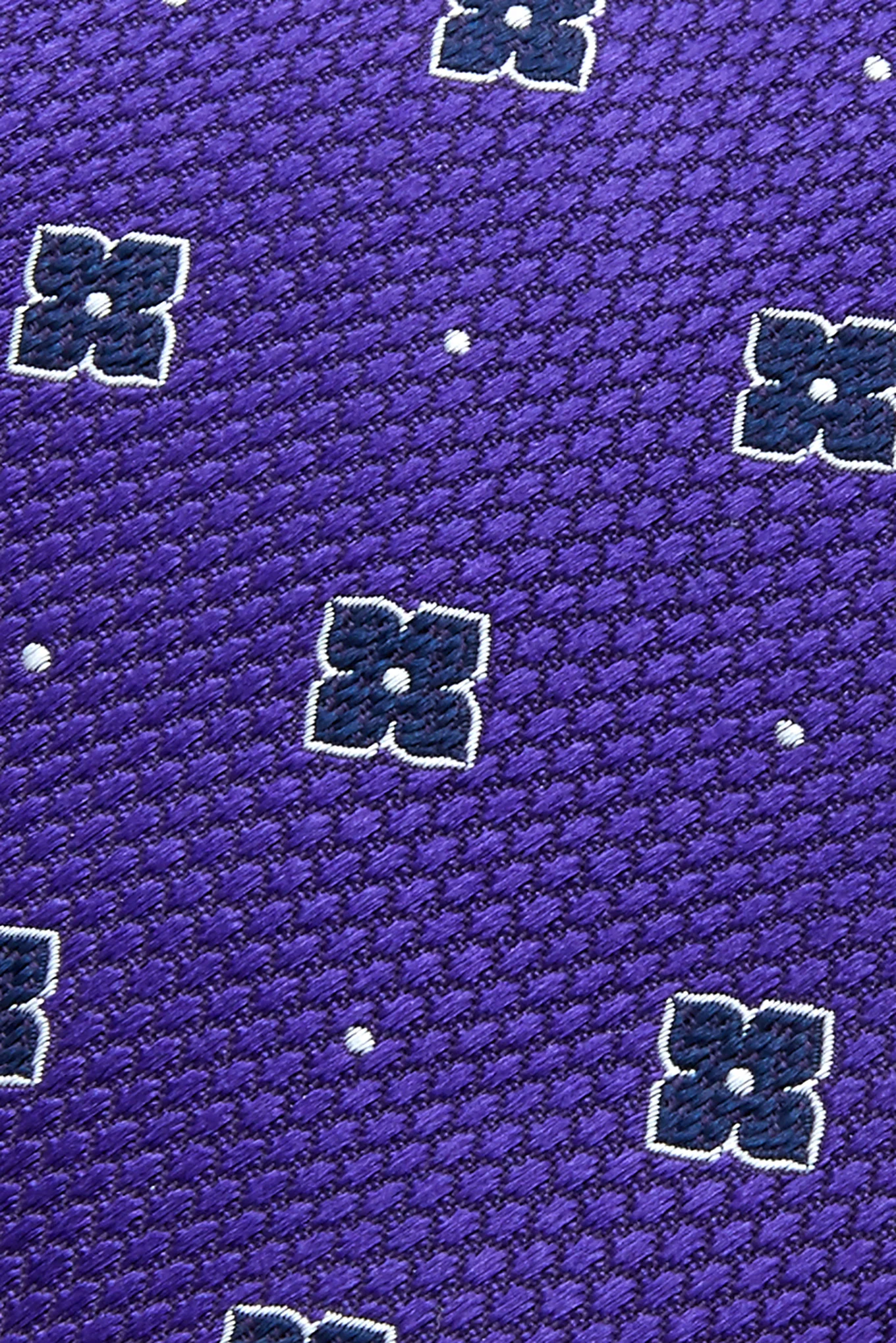 Gravata Padrão Floral Seda e Lã 7,5cm - Image 6