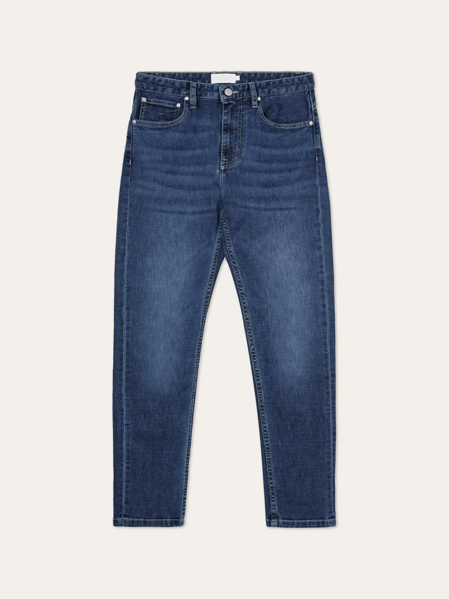Jeans slim fit em ganga de algodão premium - Image 3