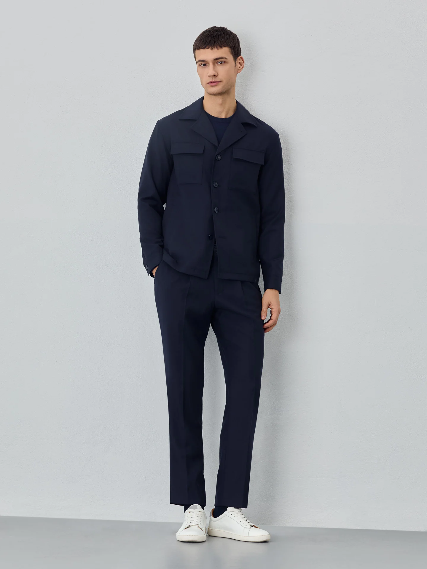 Overshirt de luxo 100% lã