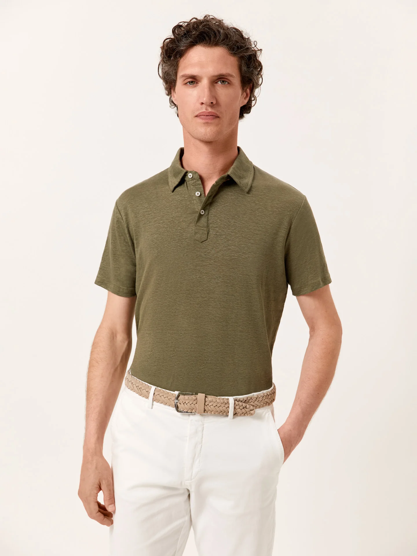 Polo Luxe Leisure regular fit em jersey de linho - Image 6