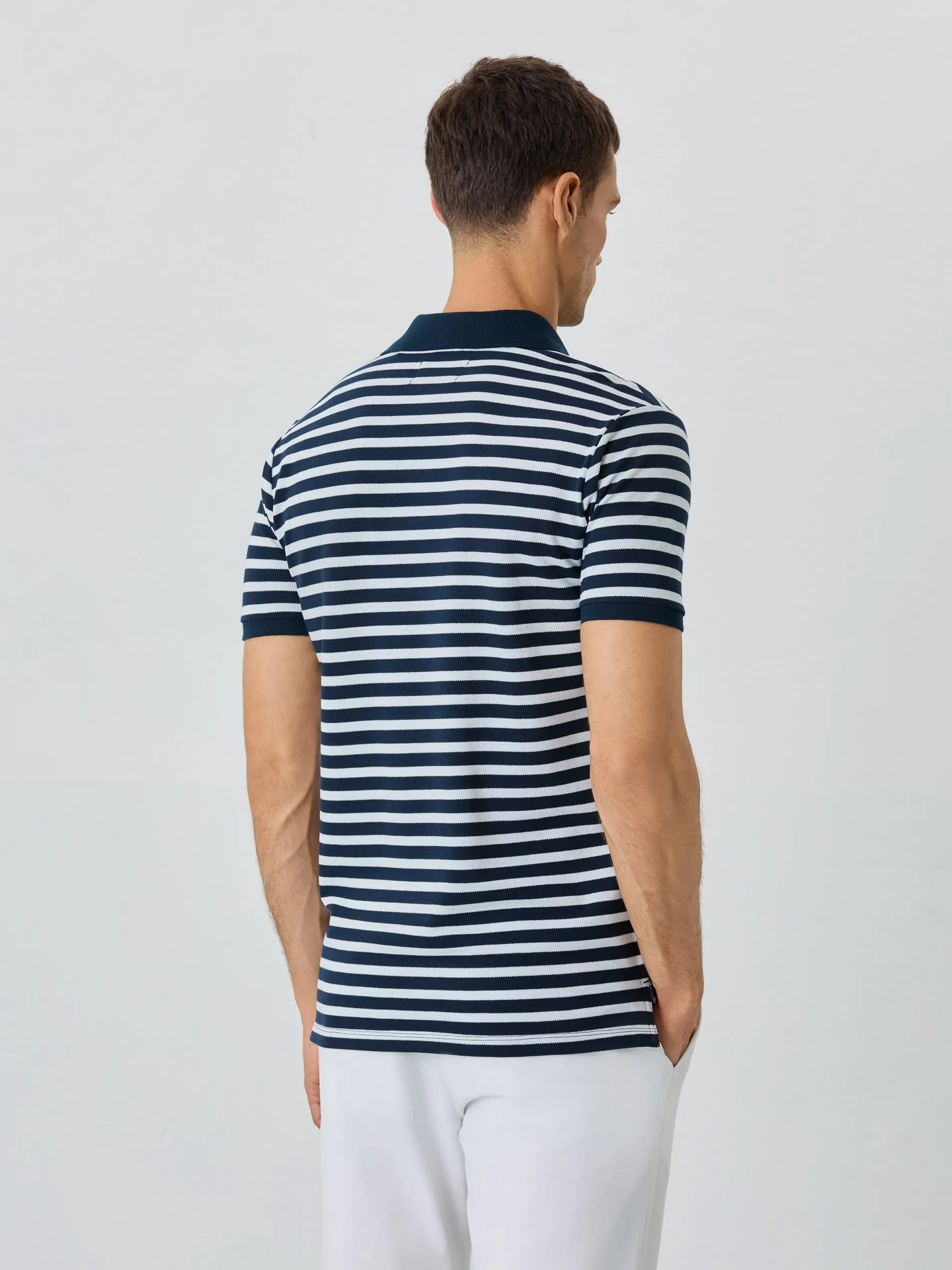 Polo Piqué Slim Fit Com Bolso No Peito Em Algodão Bci Com Riscas - Image 3
