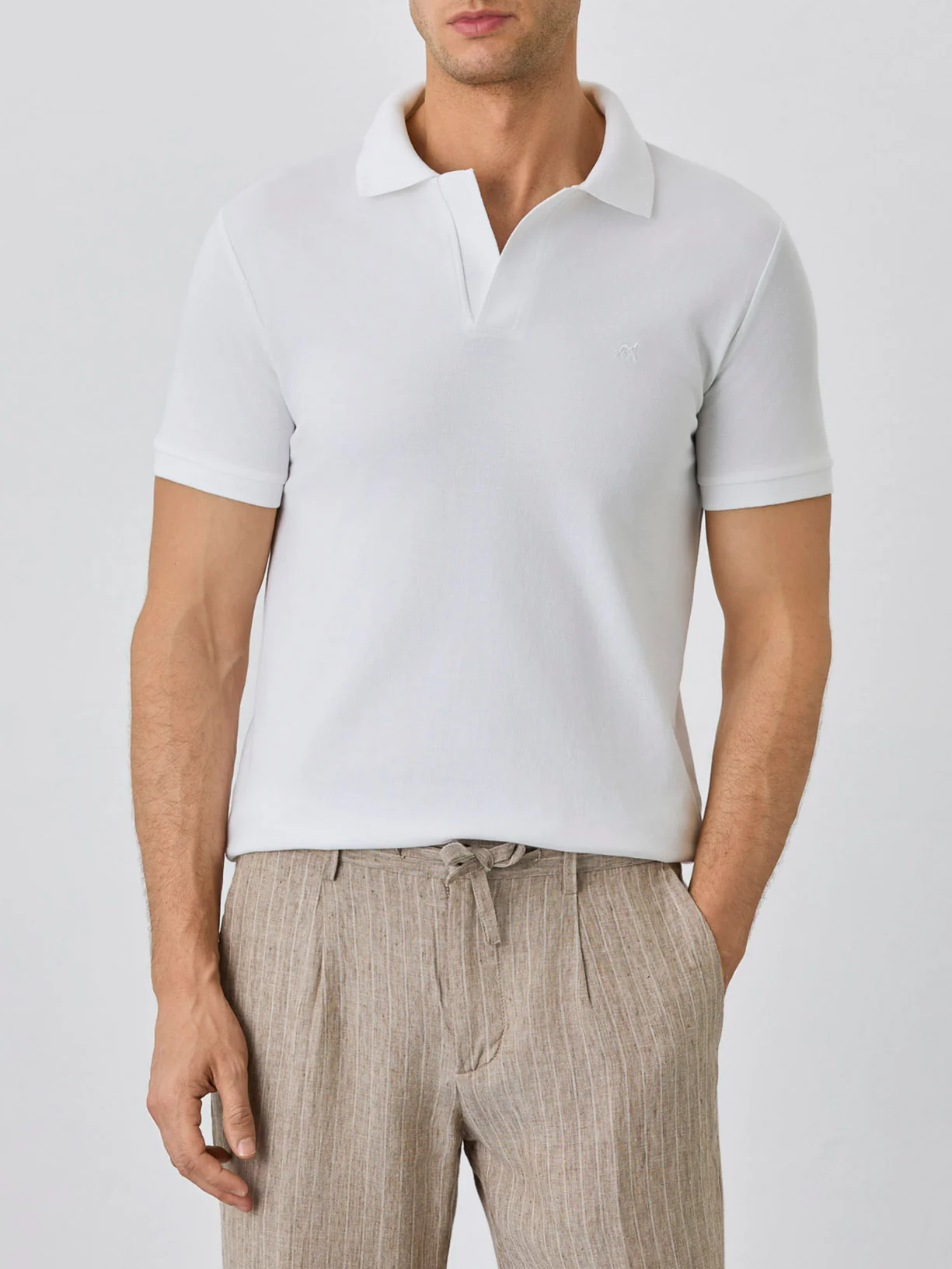 Polo Piqué Slim Fit Com Gola Cuba Em Rib Em Algodão Bci - Image 10
