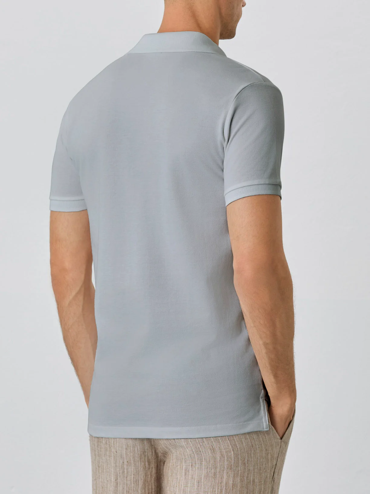 Polo Piqué Slim Fit Com Gola Cuba Em Rib Em Algodão Bci - Image 9