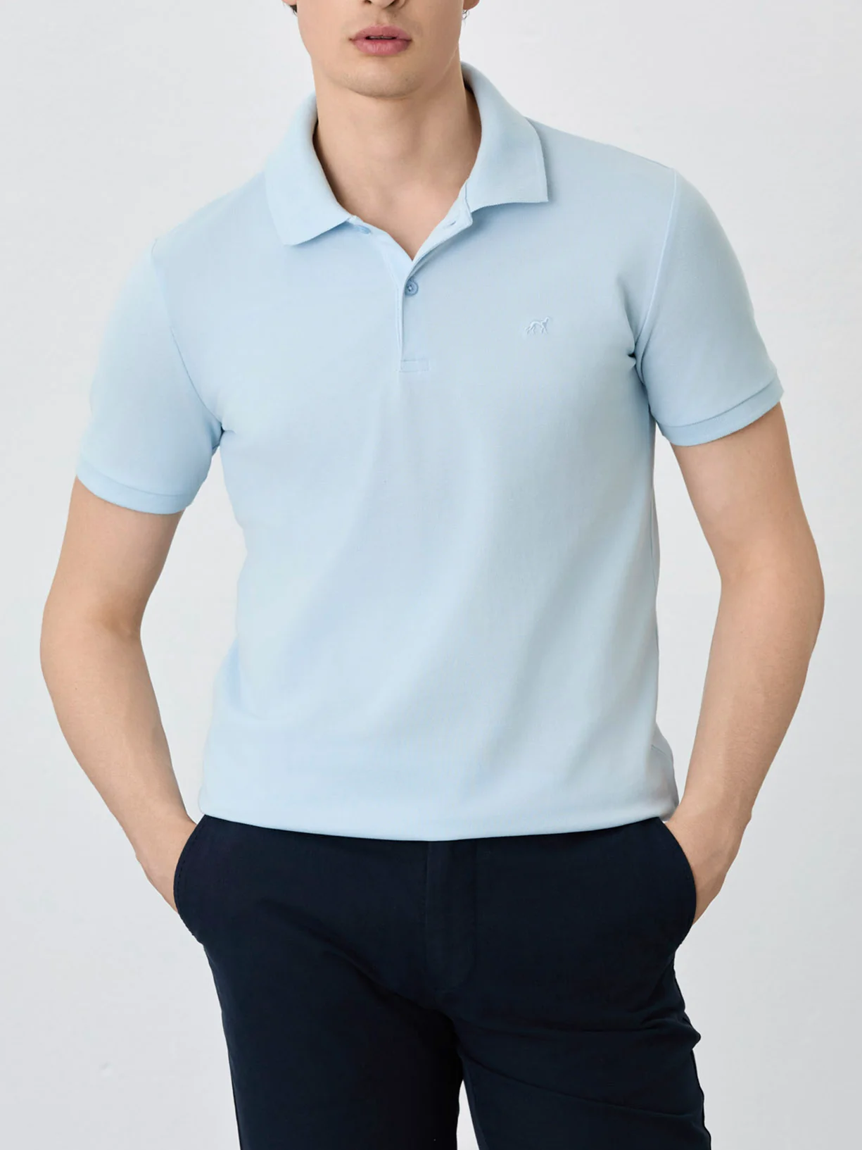 Polo Piqué Slim Fit Com Gola De Rib Em Mistura De Algodão - Image 5