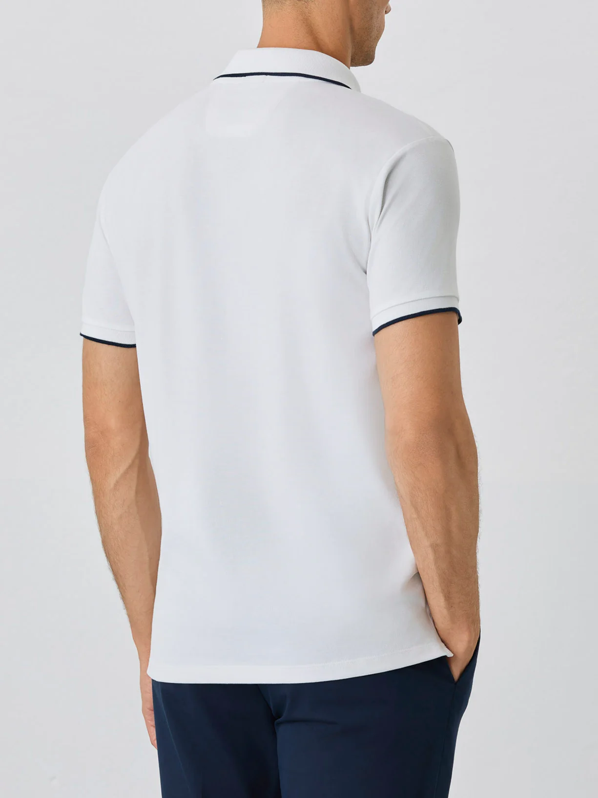 Polo Piqué Slim Fit Com Logo Bordado Em Mistura De Algodão - Image 6