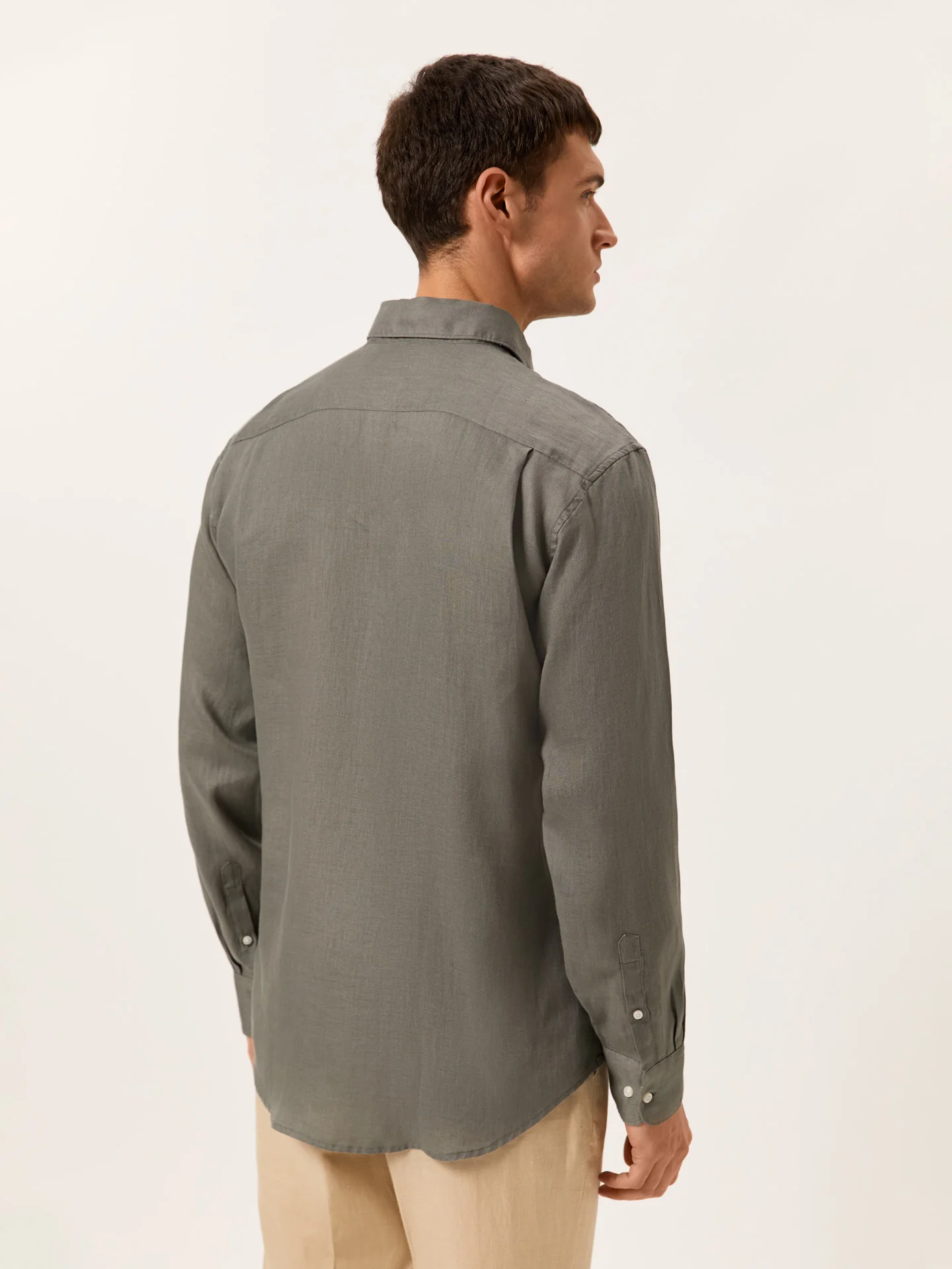 Regular Fit Camisa Aberta em 100% Linho - Image 3