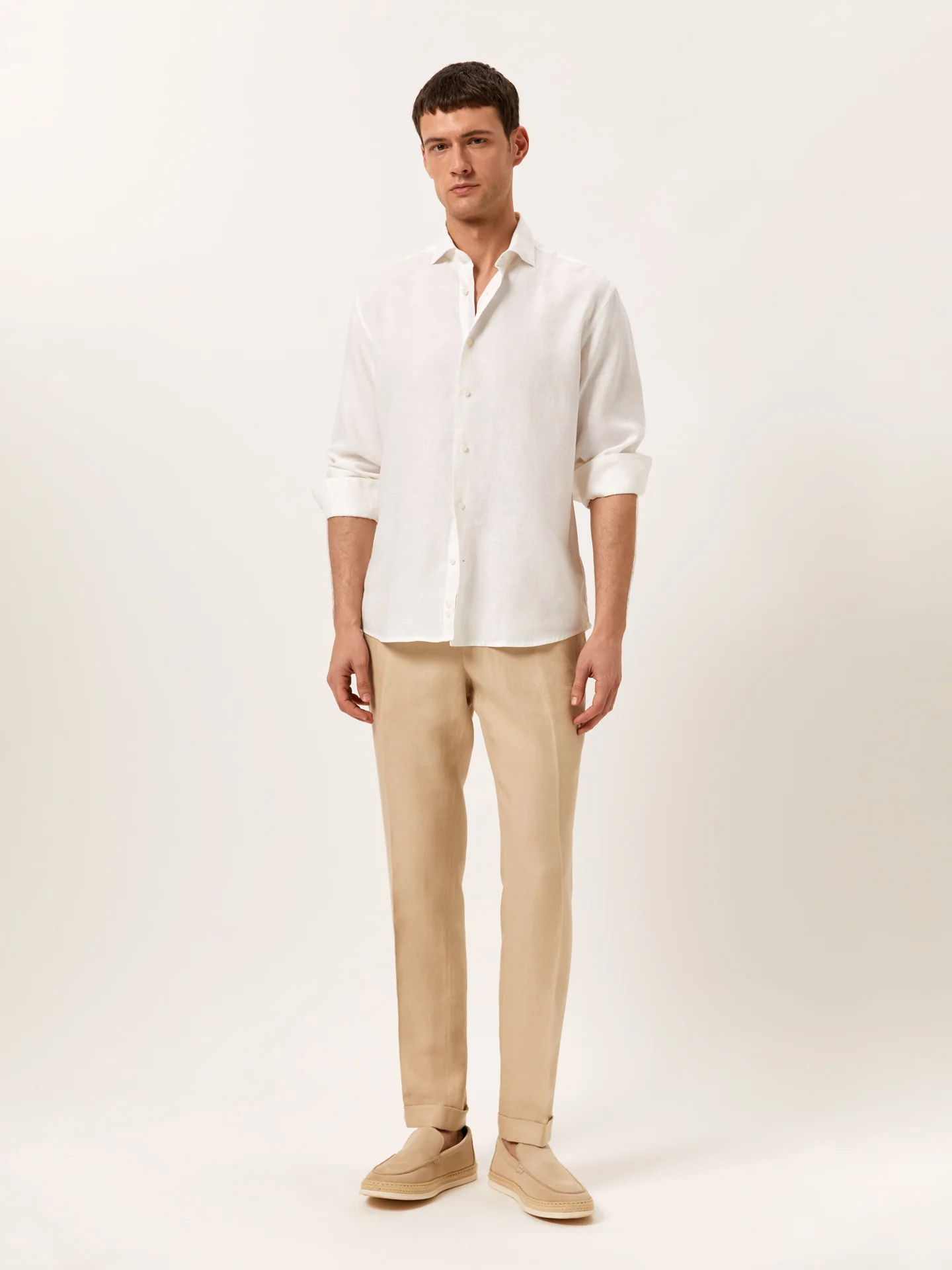 Regular Fit Camisa Aberta em 100% Linho - Image 2