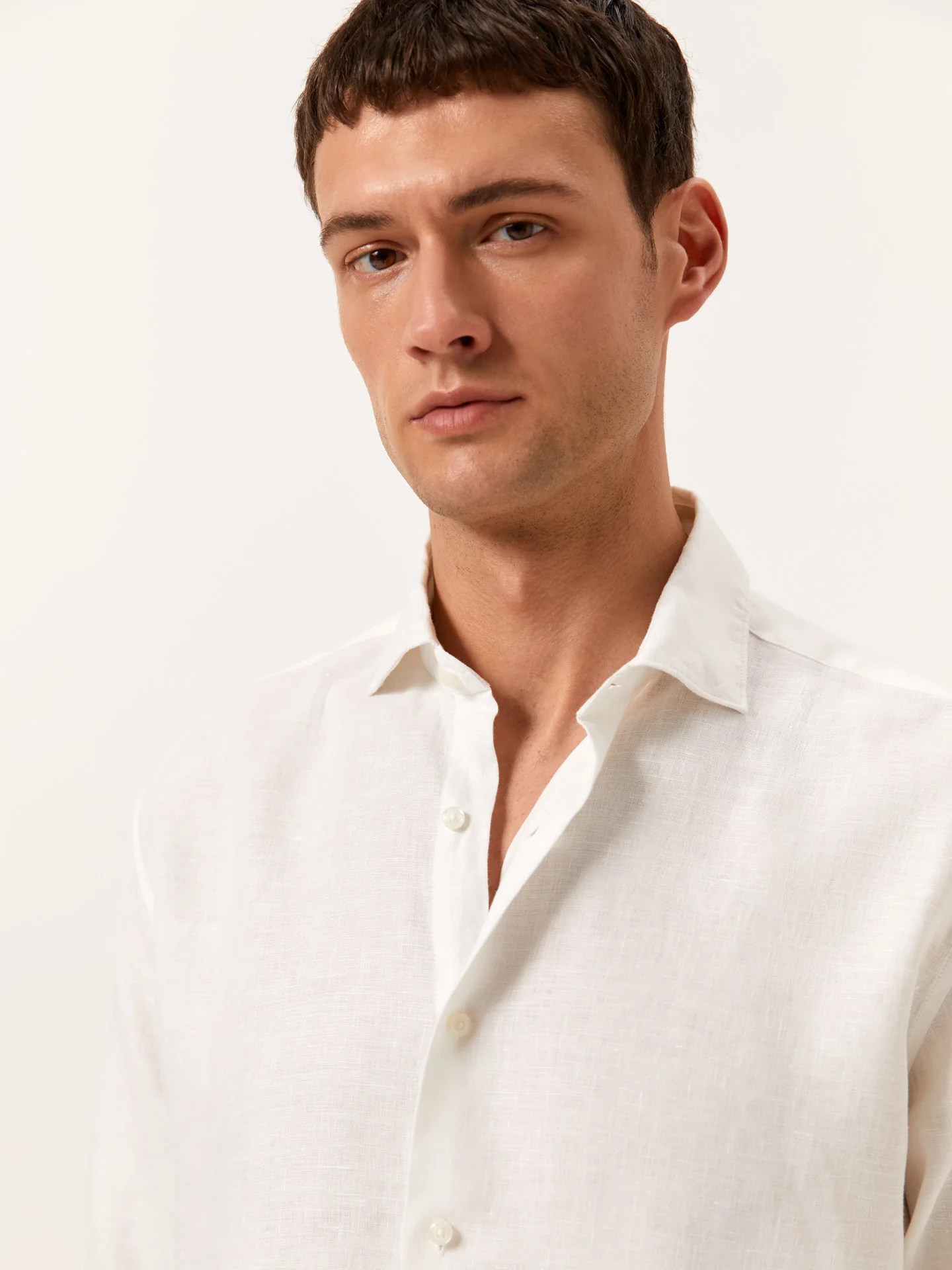 Regular Fit Camisa Aberta em 100% Linho - Image 3