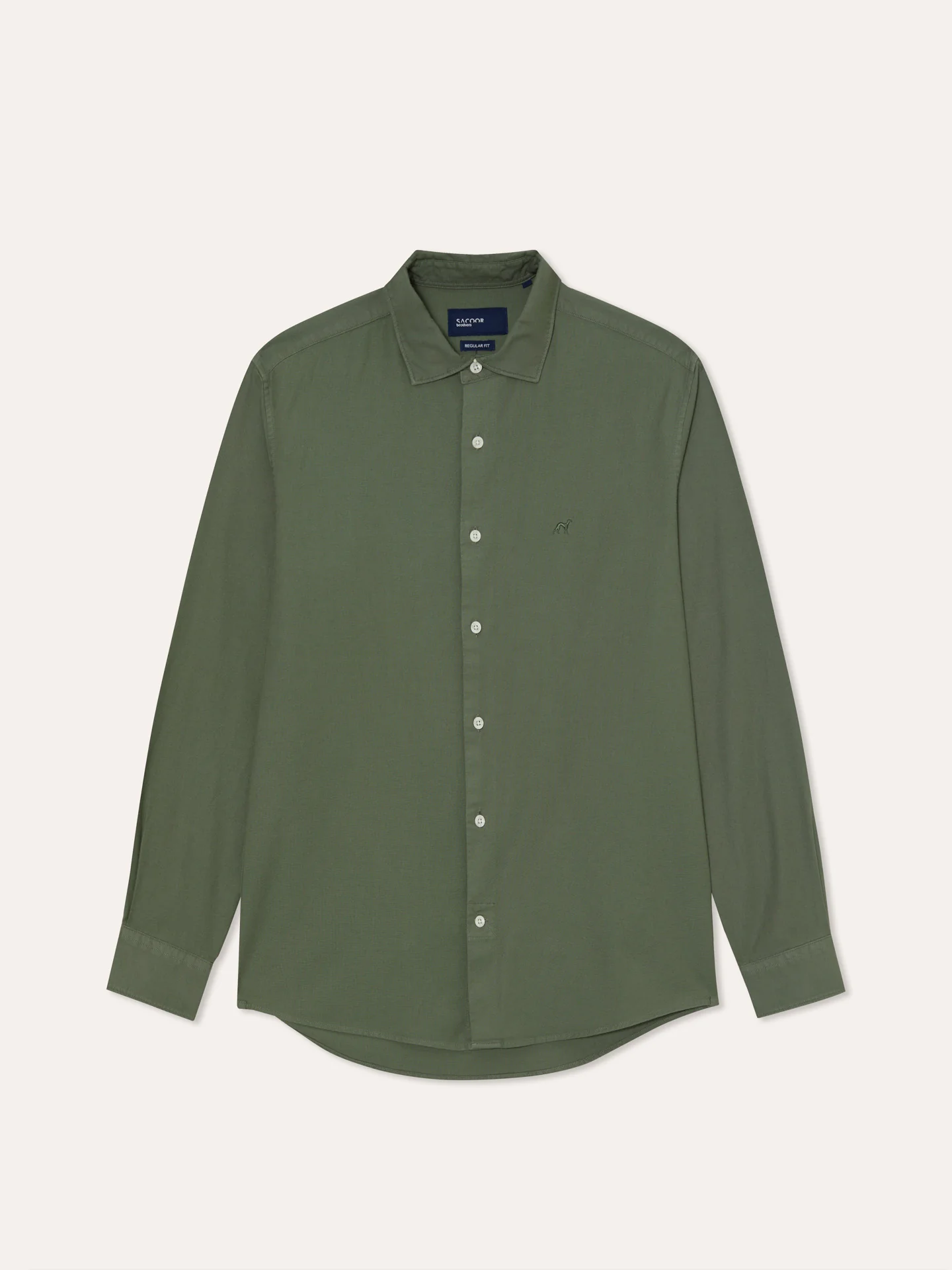 Regular Fit Camisa Oxford Aberta Garment Dye em Algodão Comfort - Image 4