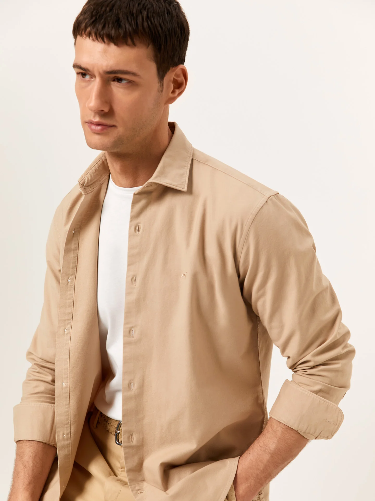 Regular Fit Camisa Oxford Aberta Garment Dye em Algodão Comfort - Image 2