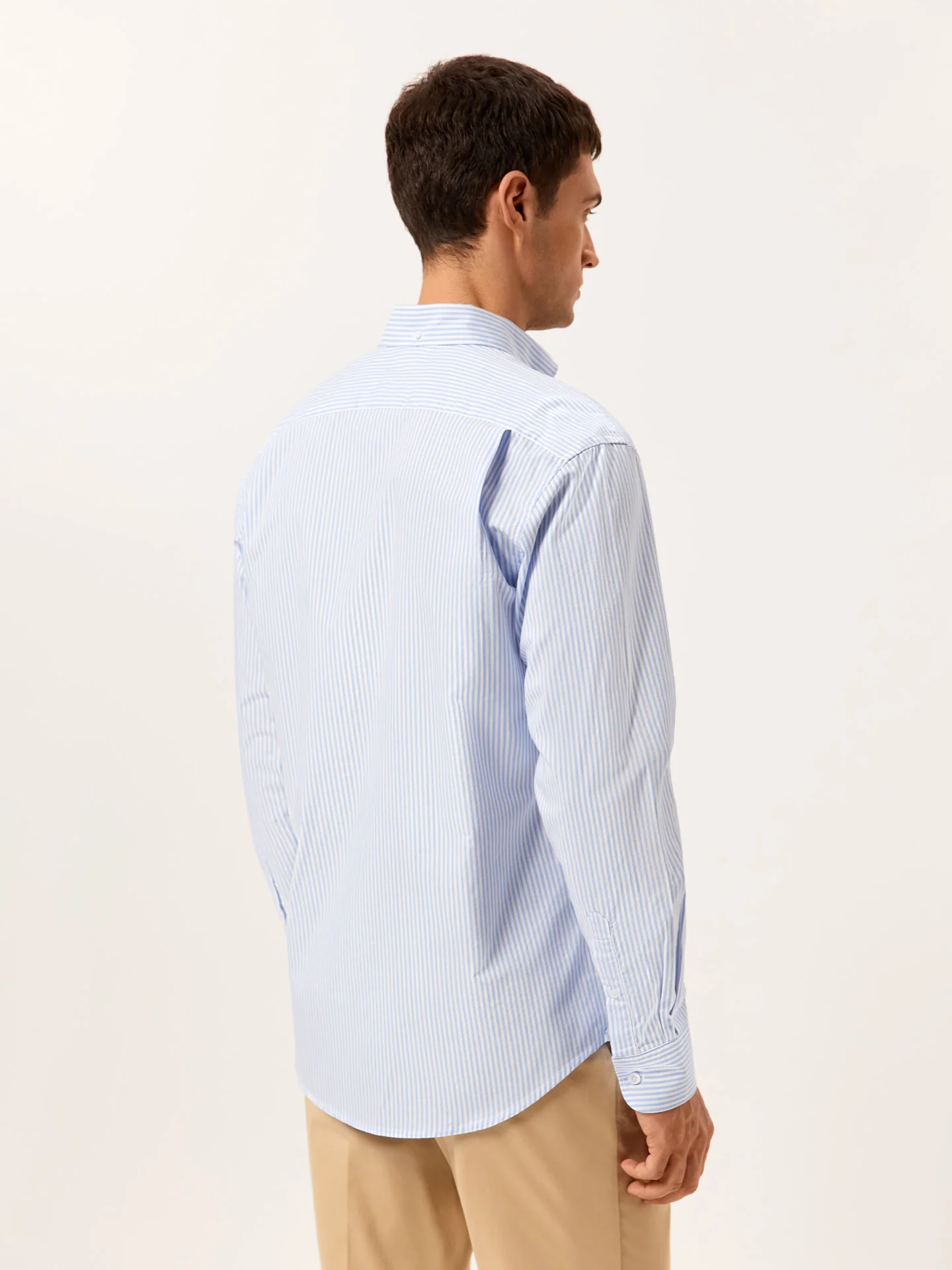 Regular Fit Camisa Oxford às Riscas em 100% Algodão BCI - Image 3