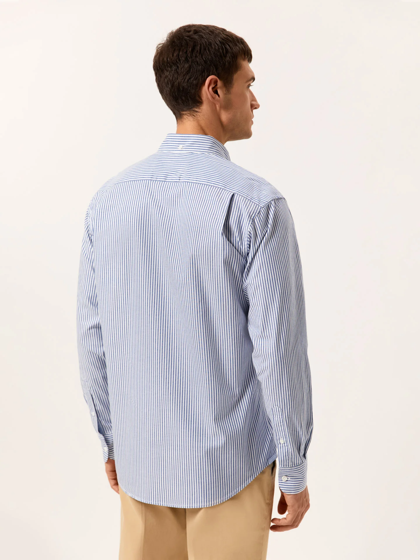 Regular Fit Camisa Oxford às Riscas em 100% Algodão BCI - Image 3