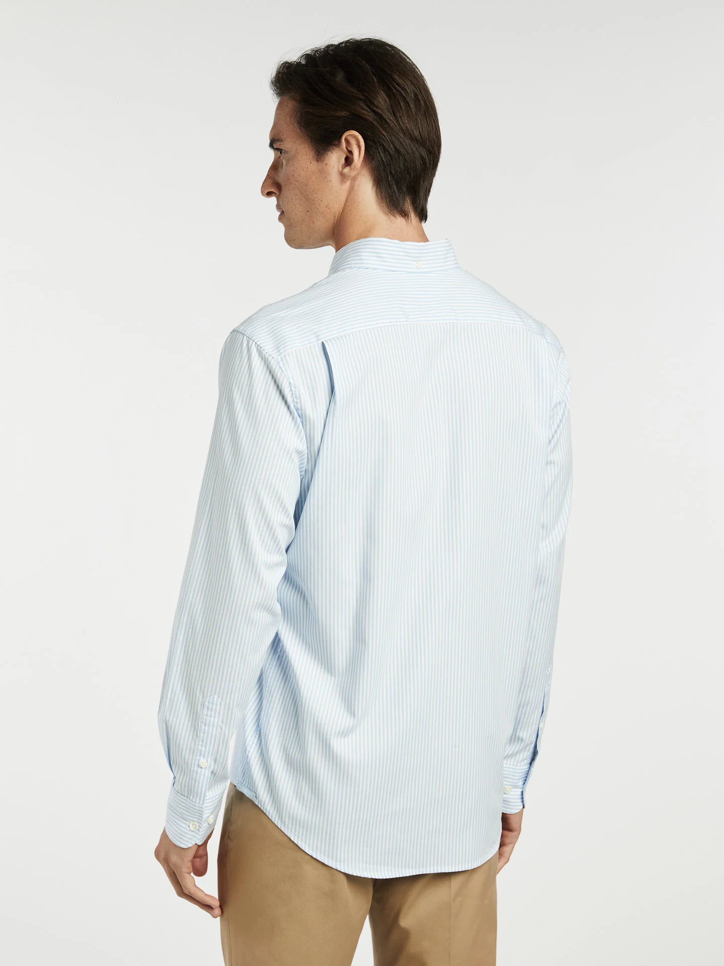 Regular Fit Camisa Oxford às Riscas em 100% Algodão BCI - Image 3