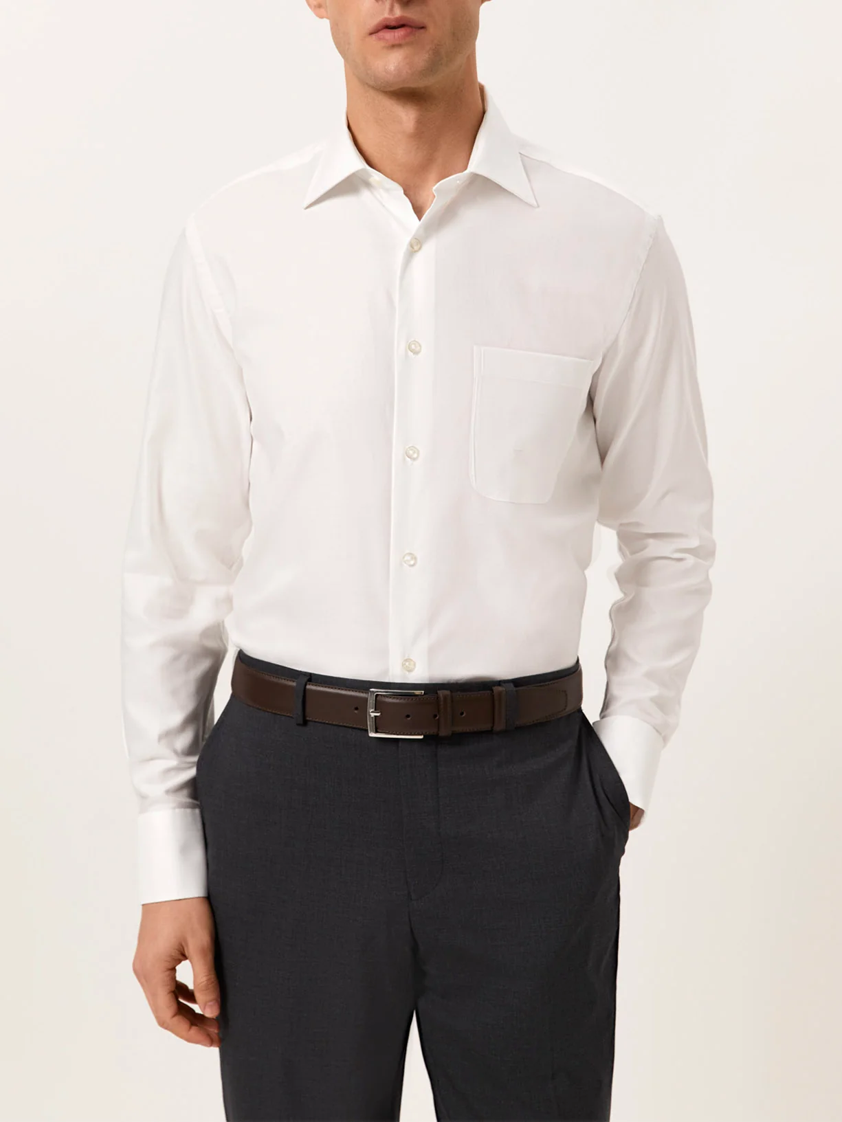 Regular Fit Camisa Oxford Formal em 100% Algodão