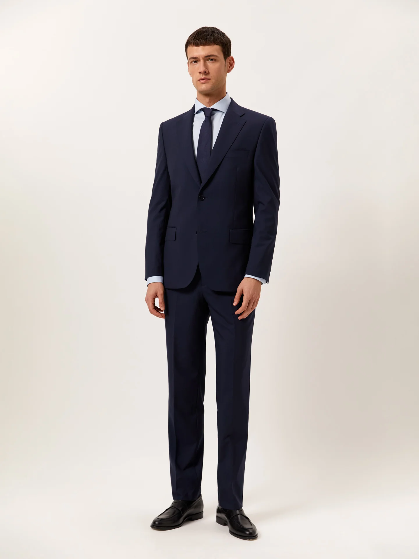 Regular Fit Fato Formal em 100% Lã