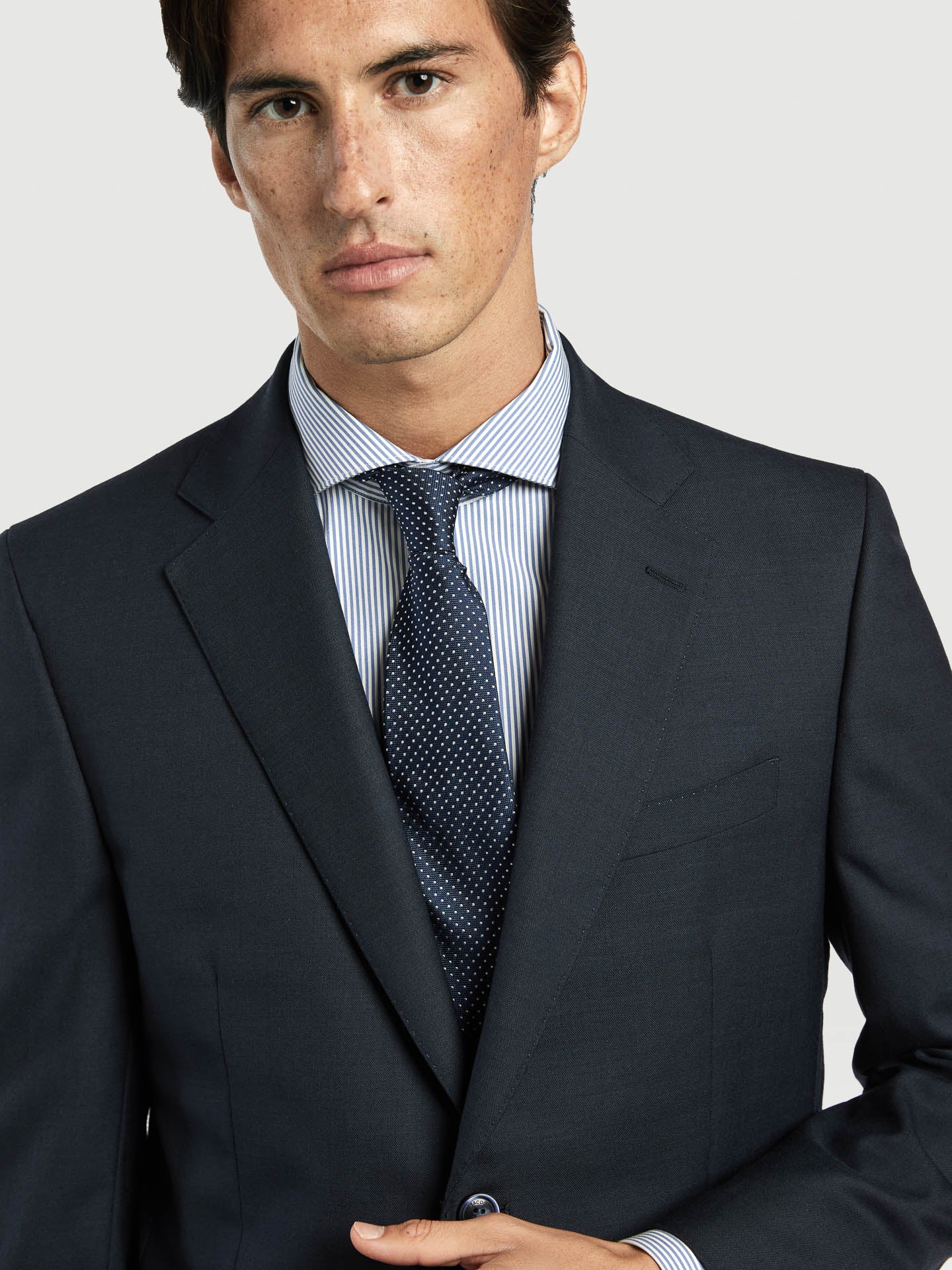 Regular Fit Fato Sharkskin em 100% Lã - Image 3
