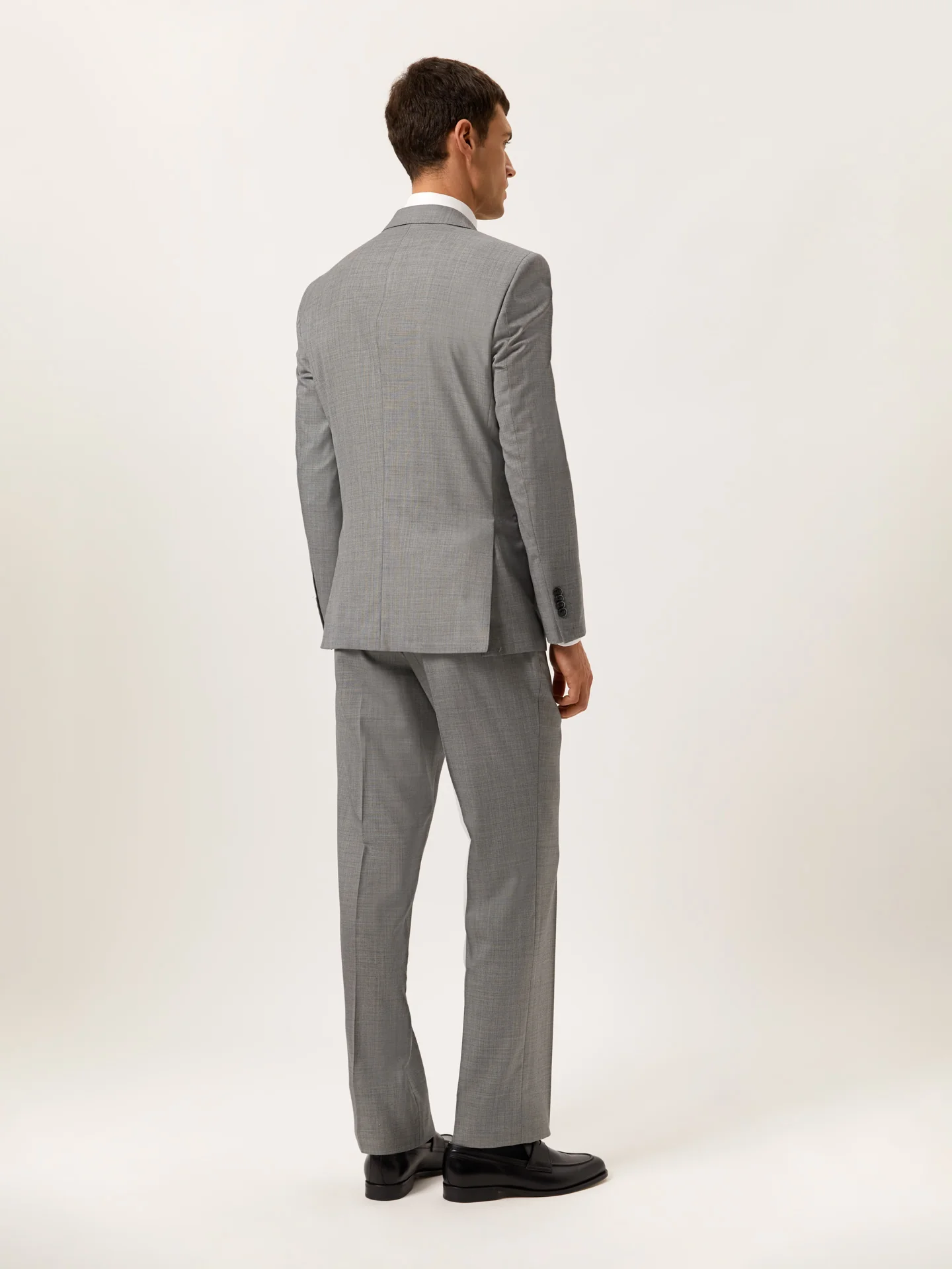 Regular Fit Fato Sharkskin em 100% Lã - Image 3
