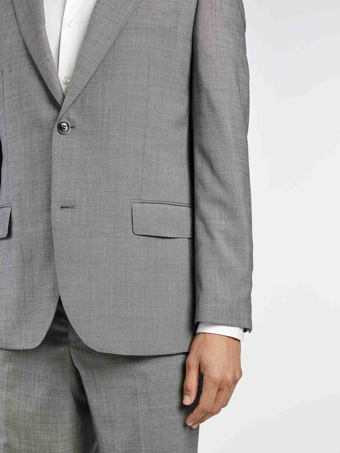 Regular Fit Fato Sharkskin em 100% Lã - Image 4
