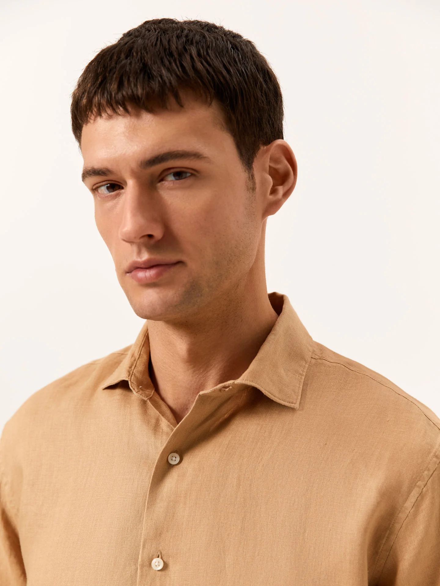Slim Fit Camisa Aberta em 100% Linho - Image 3
