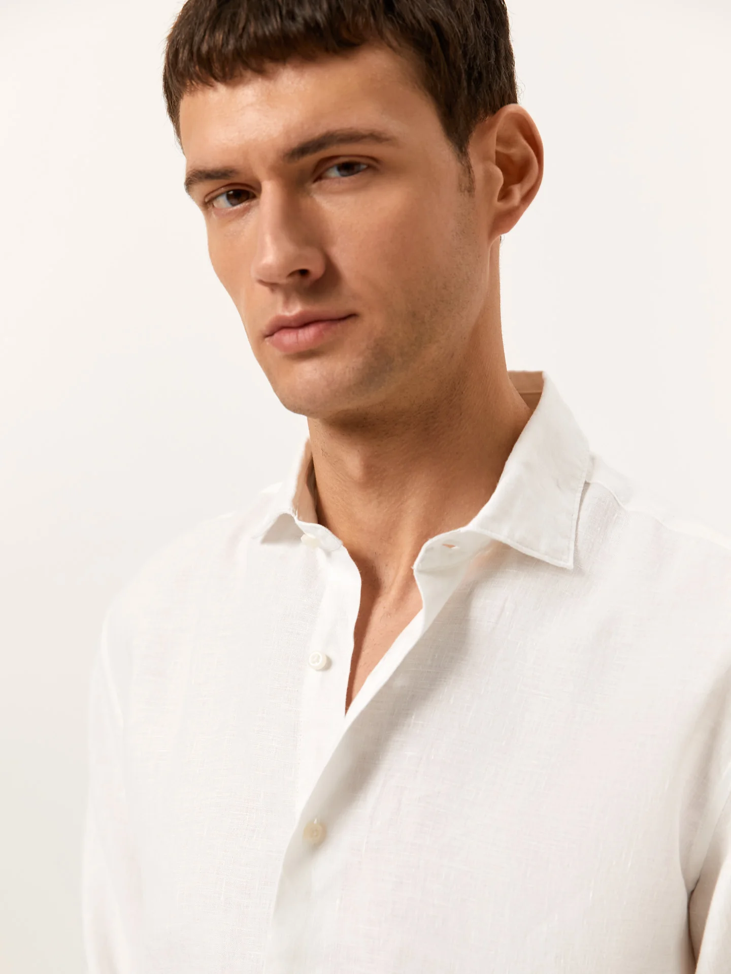 Slim Fit Camisa Aberta em 100% Linho - Image 2