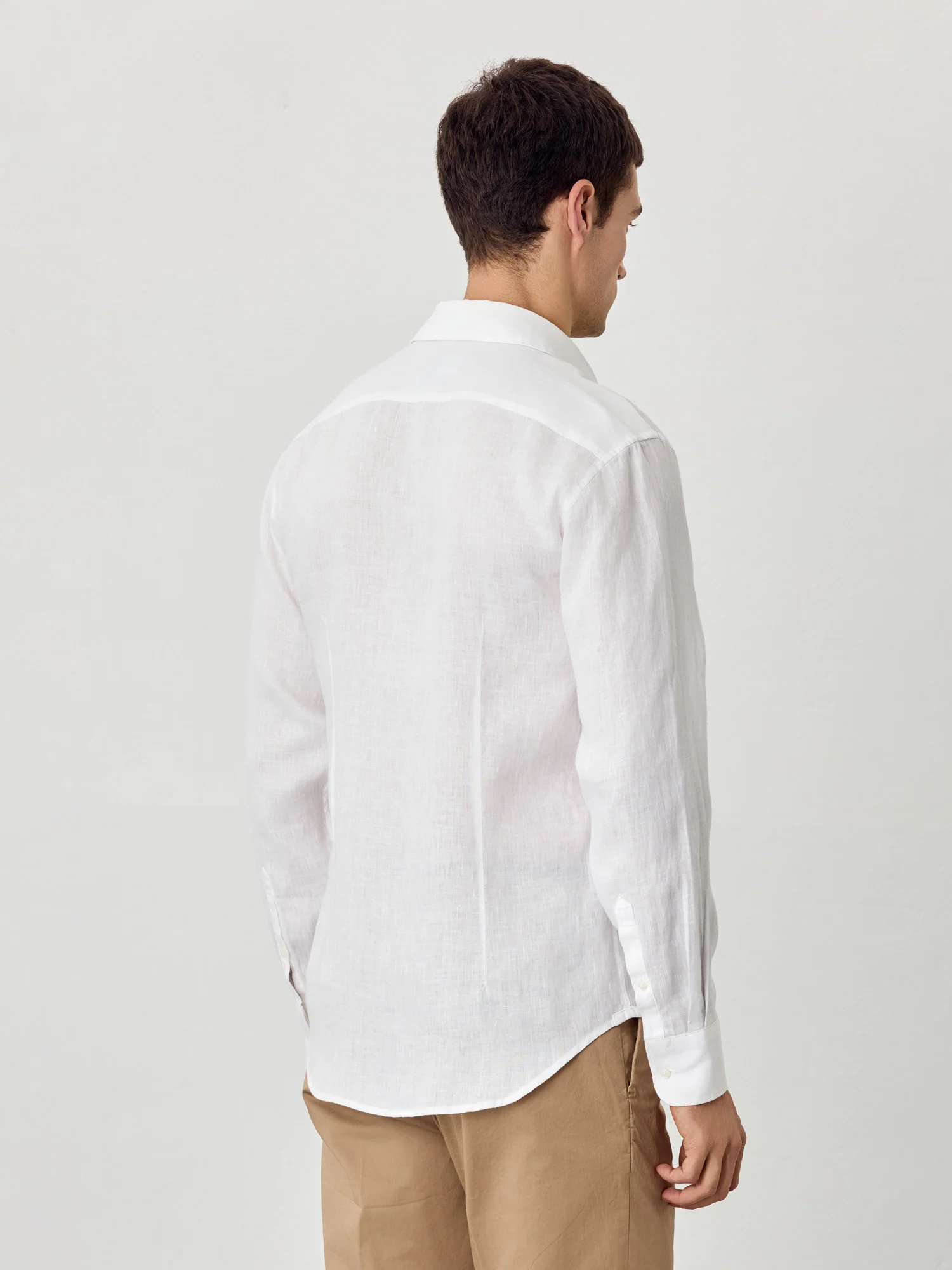 Slim Fit Camisa Aberta em 100% Linho - Image 4