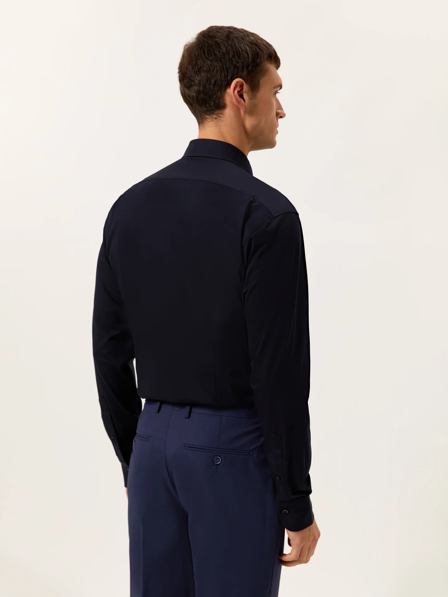 Slim Fit Camisa Jersey Travel em Algodão Comfort - Image 3