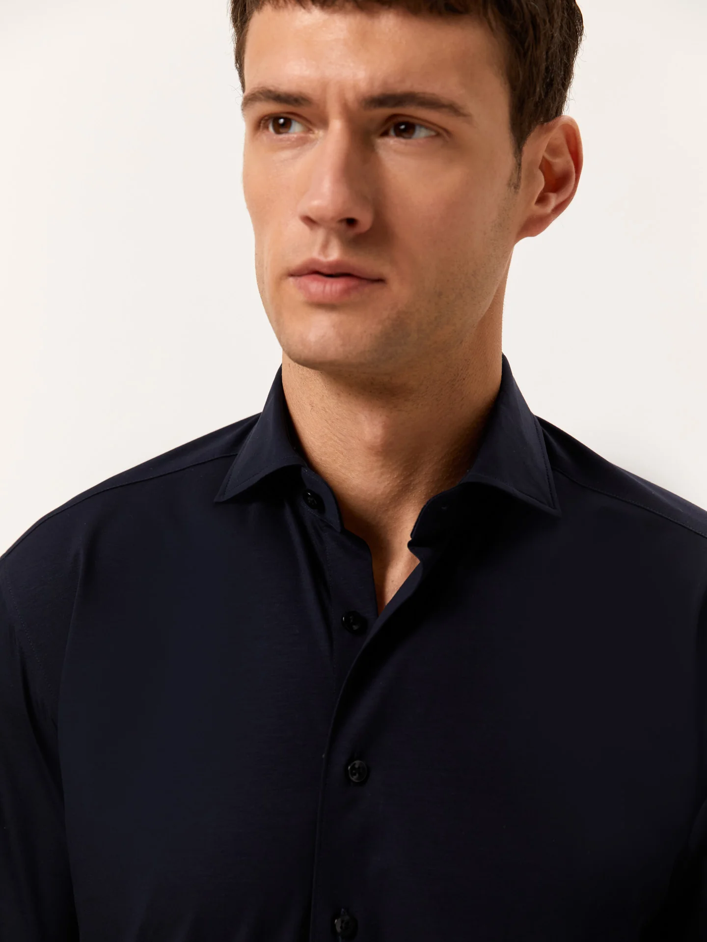 Slim Fit Camisa Jersey Travel em Algodão Comfort - Image 4
