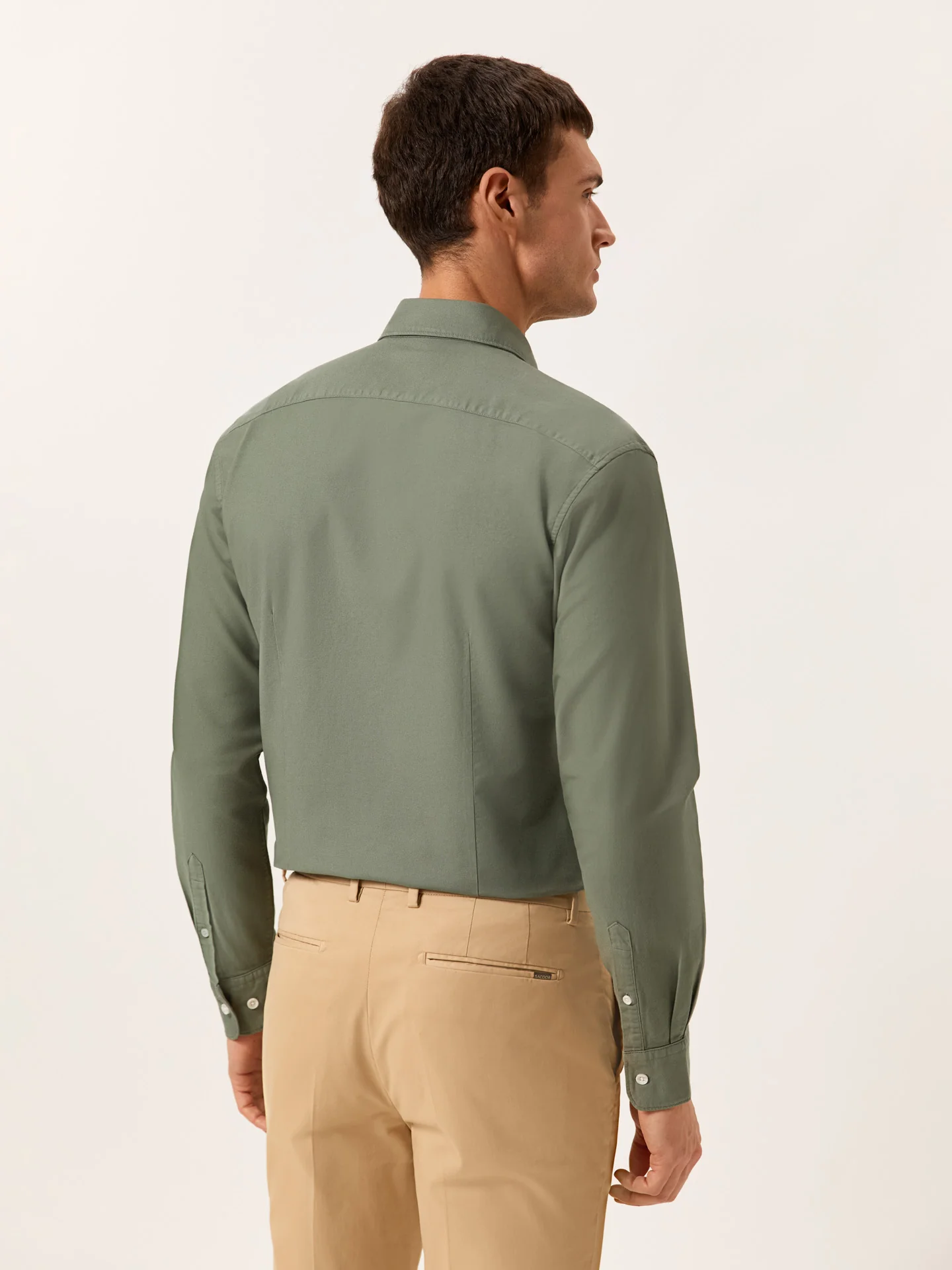 Slim Fit Camisa Oxford Aberta Garment Dye em Algodão Comfort - Image 3