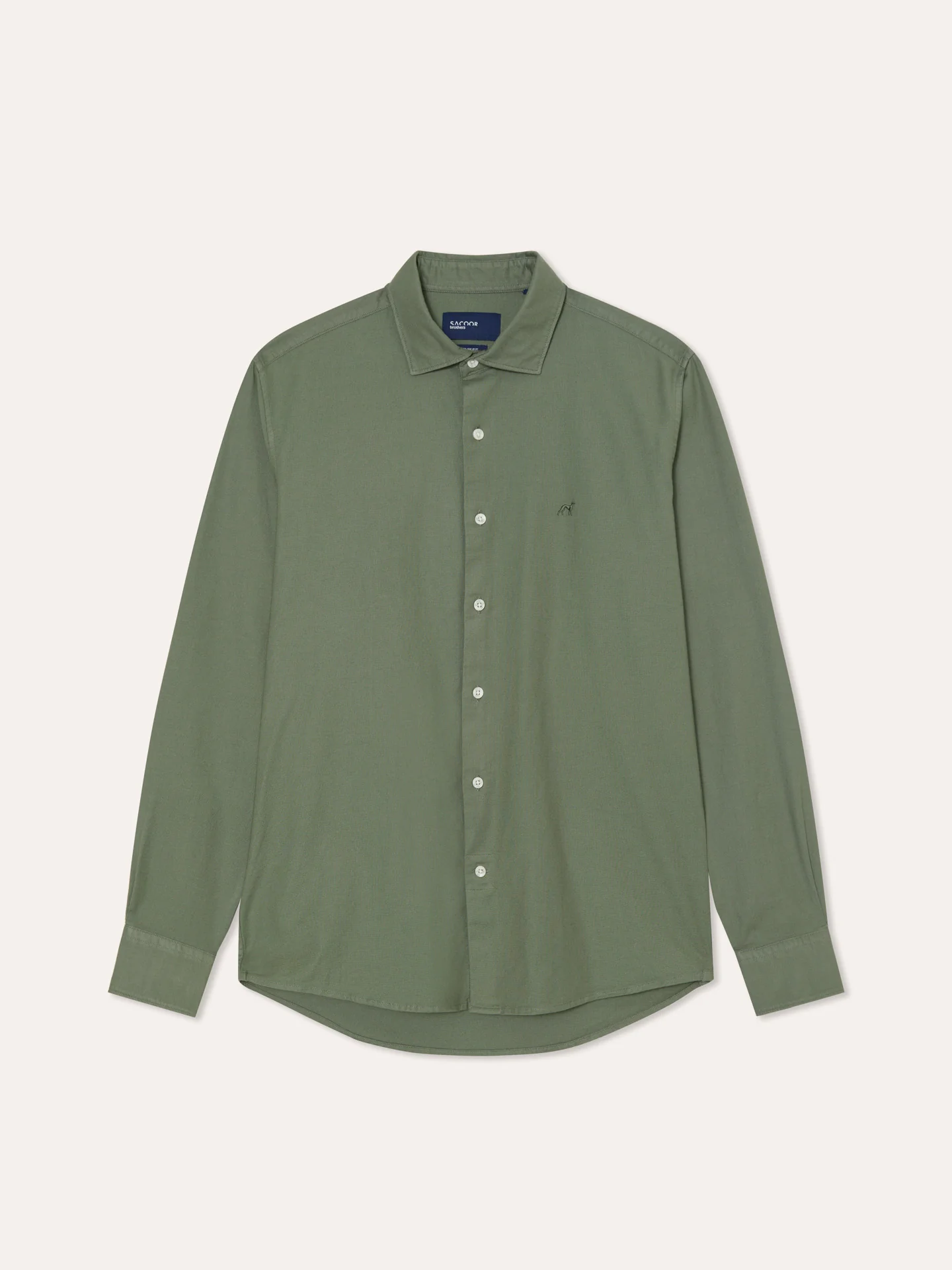 Slim Fit Camisa Oxford Aberta Garment Dye em Algodão Comfort - Image 4