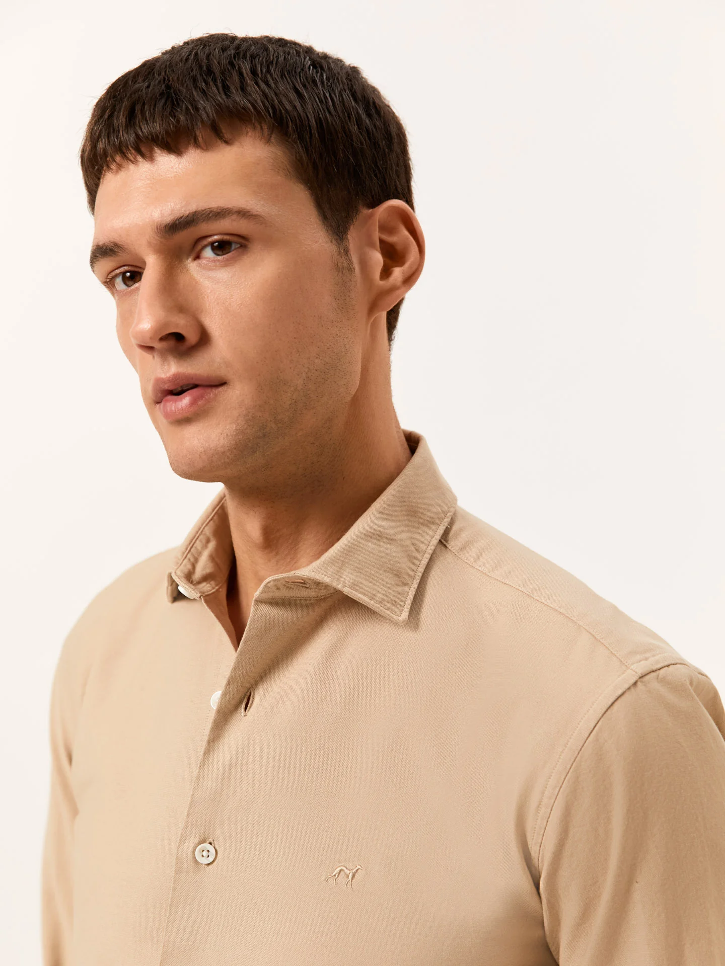 Slim Fit Camisa Oxford Aberta Garment Dye em Algodão Comfort - Image 2