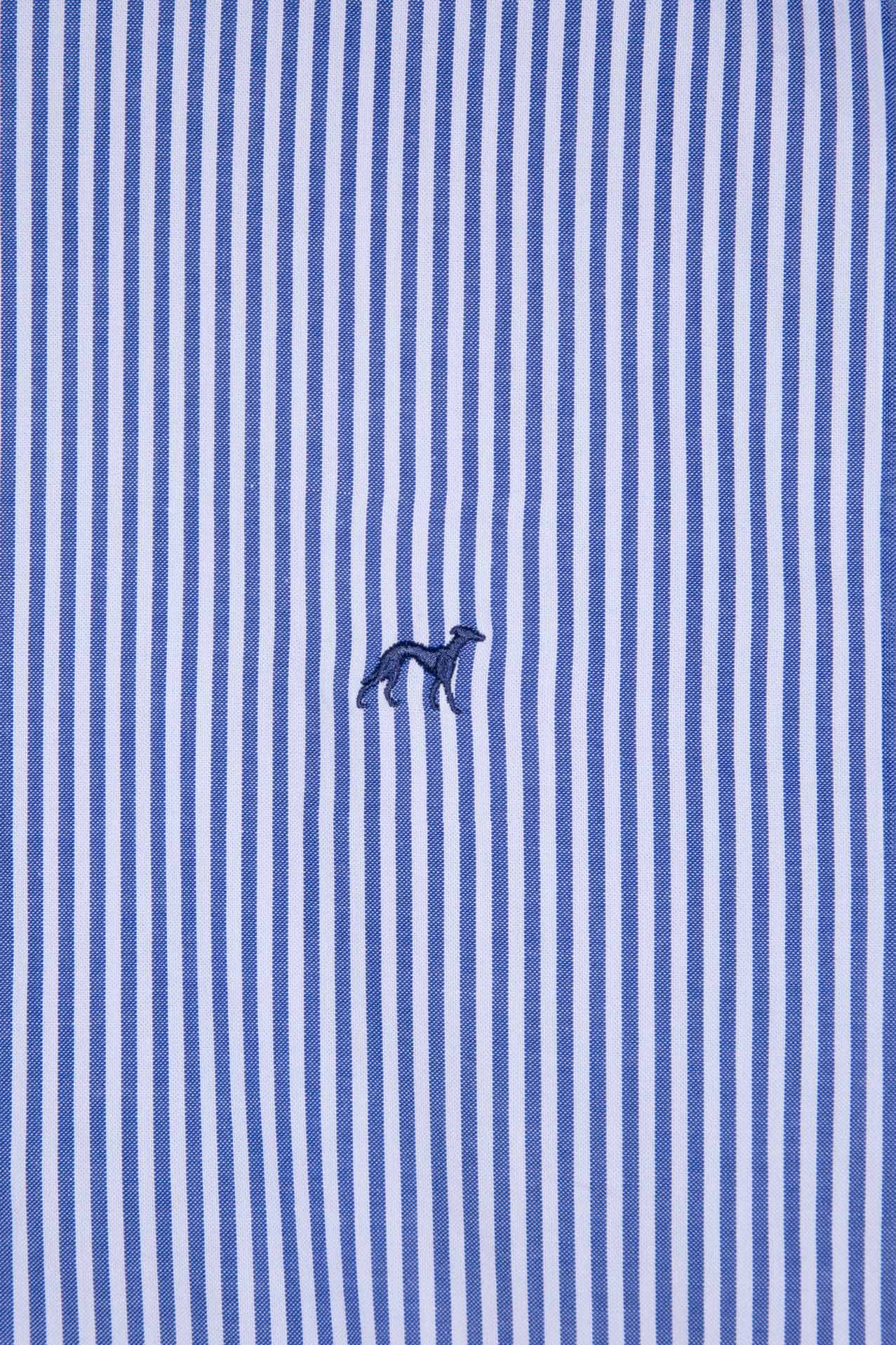 Slim Fit Camisa Oxford às Riscas em 100% Algodão BCI - Image 4