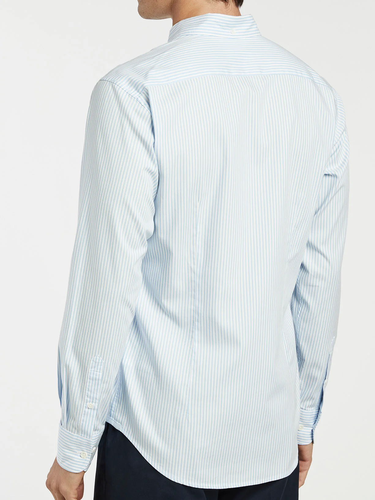 Slim Fit Camisa Oxford às Riscas em 100% Algodão BCI - Image 3