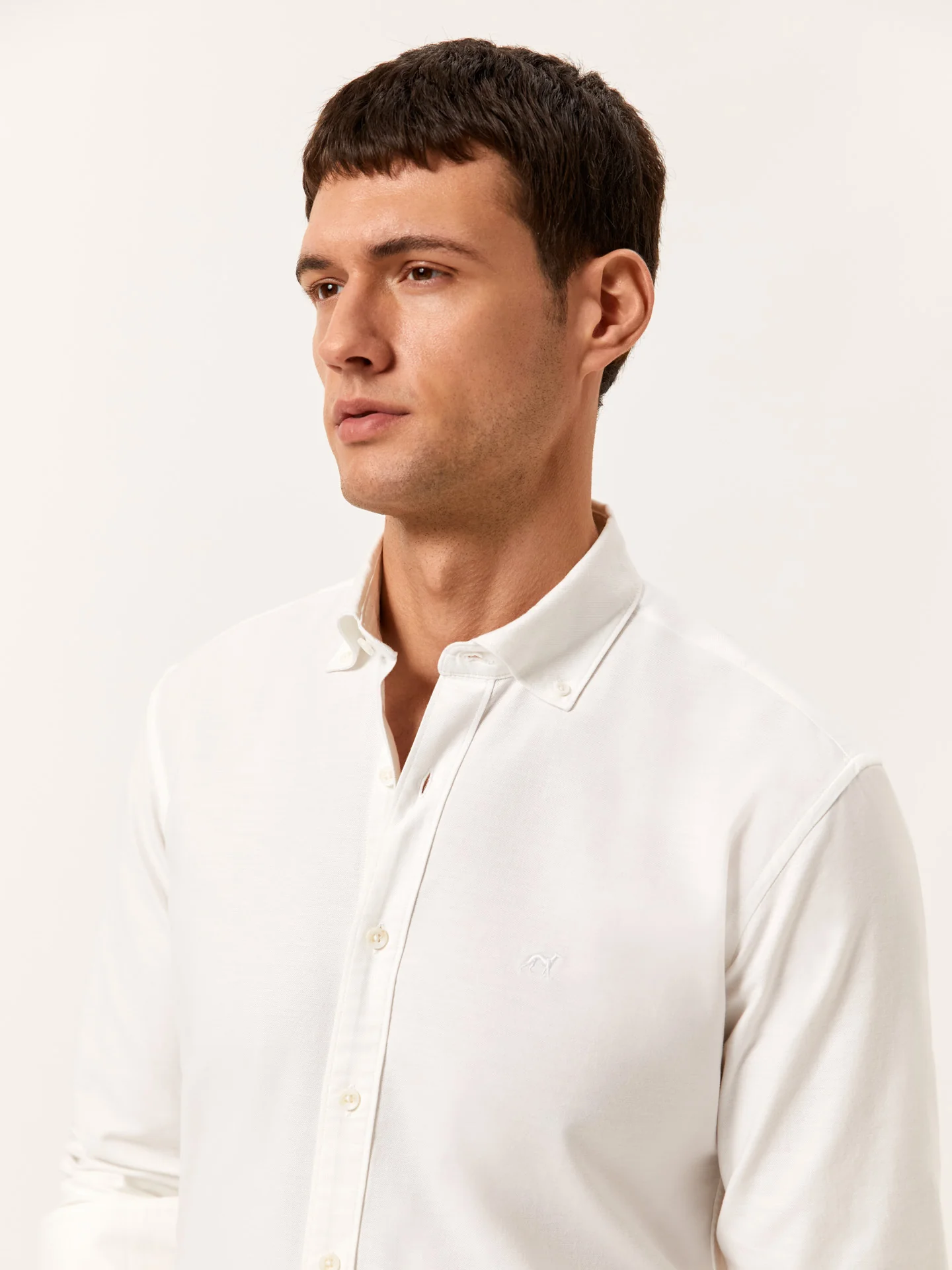 Slim Fit Camisa Oxford em Algodão Comfort