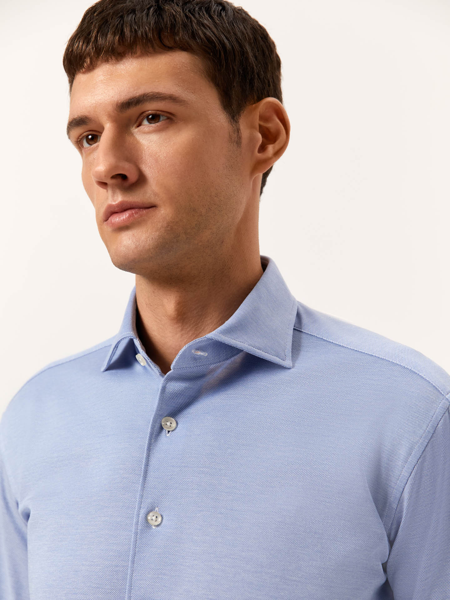 Slim Fit Camisa Piqué Travel em Algodão Comfort - Image 2