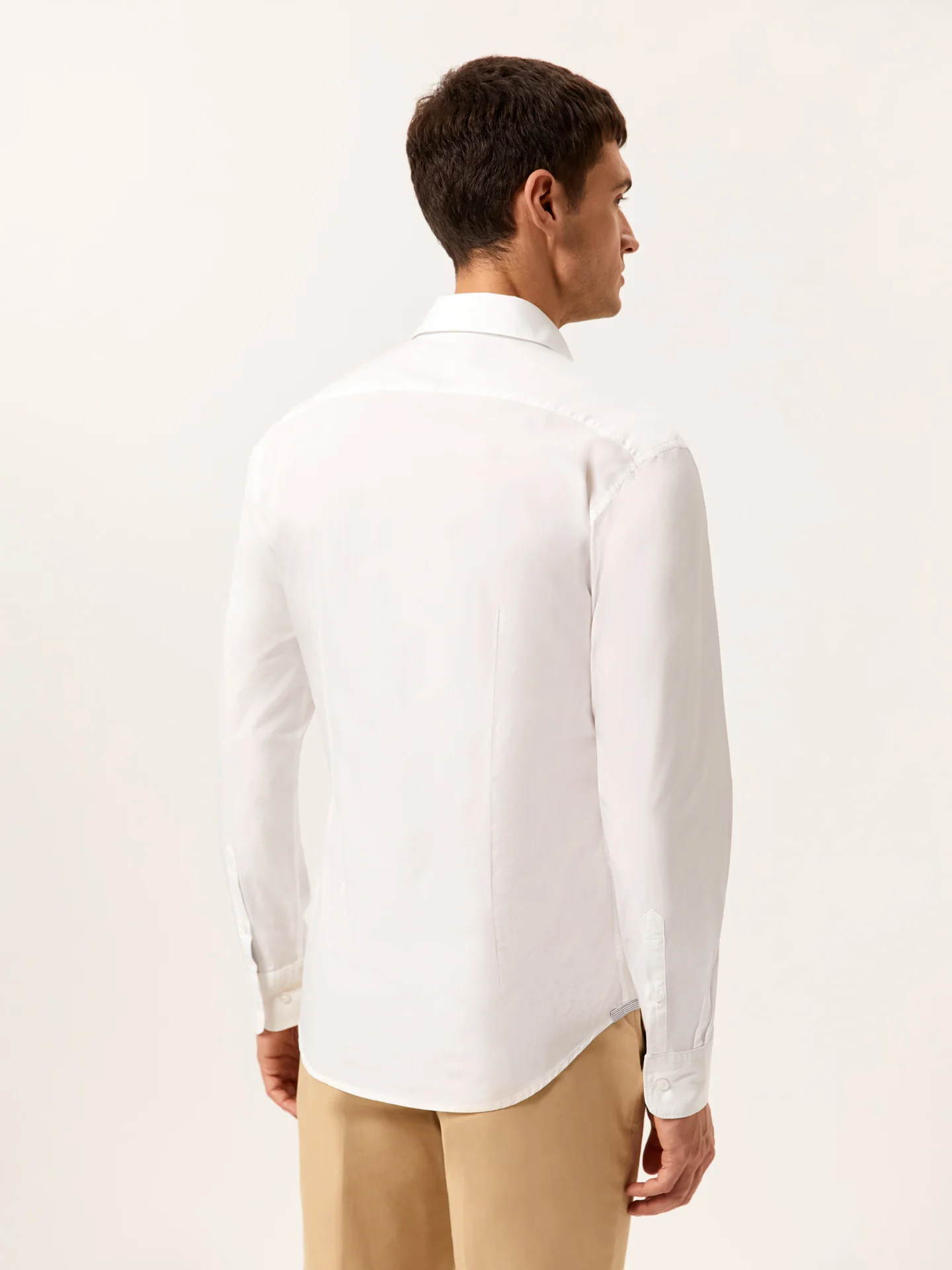 Slim Fit Camisa Popeline Aberta Garment Dye em Algodão Comfort - Image 4
