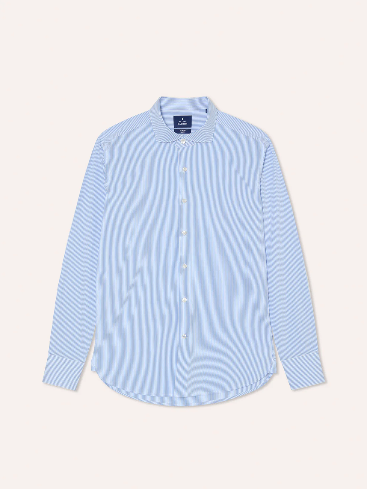 Slim Fit Camisa Popeline às Riscas Travel em Algodão Comfort - Image 5