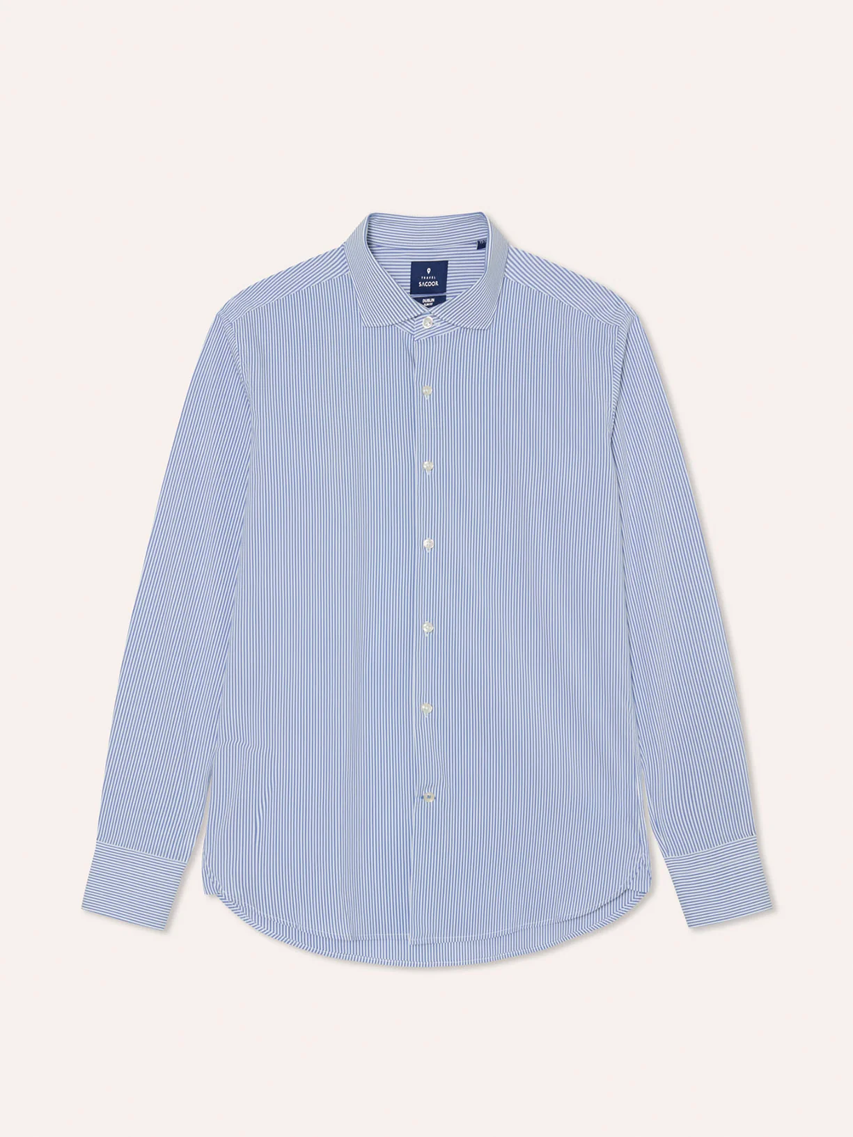 Slim Fit Camisa Popeline às Riscas Travel em Algodão Comfort - Image 5