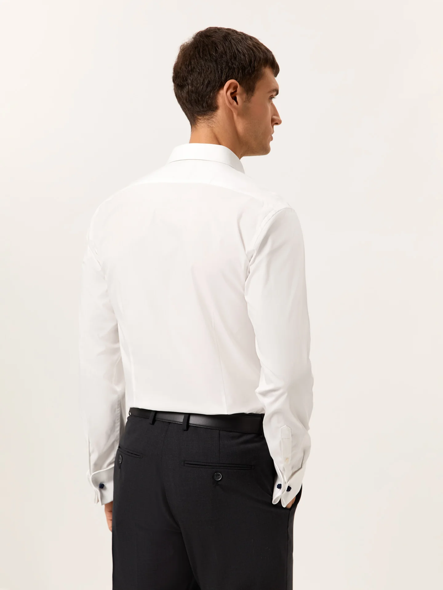 Slim Fit Camisa Popeline Travel com Punho Duplo em Algodão Comfort - Image 3