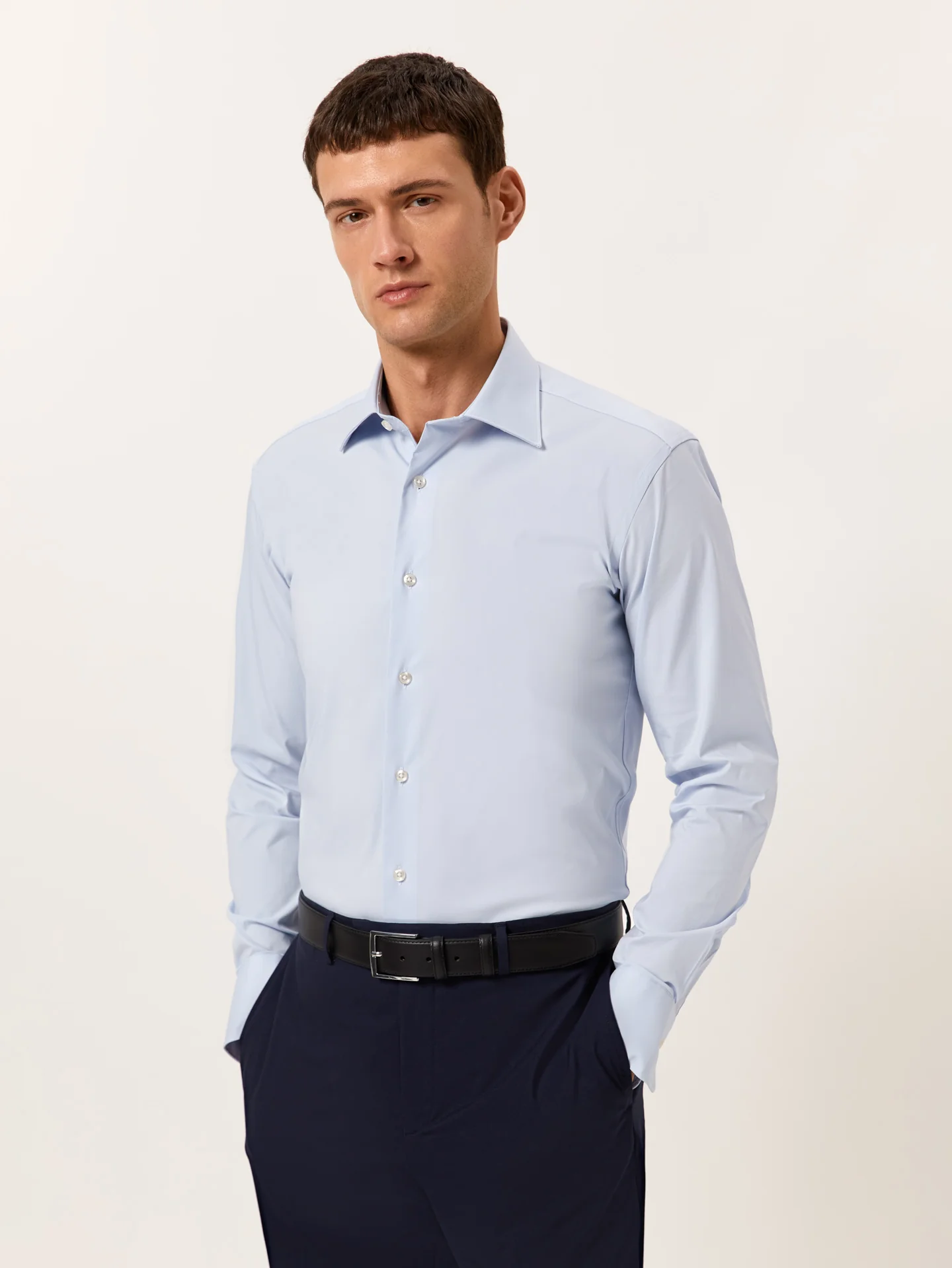 Slim Fit Camisa Popeline Travel em Algodão Comfort