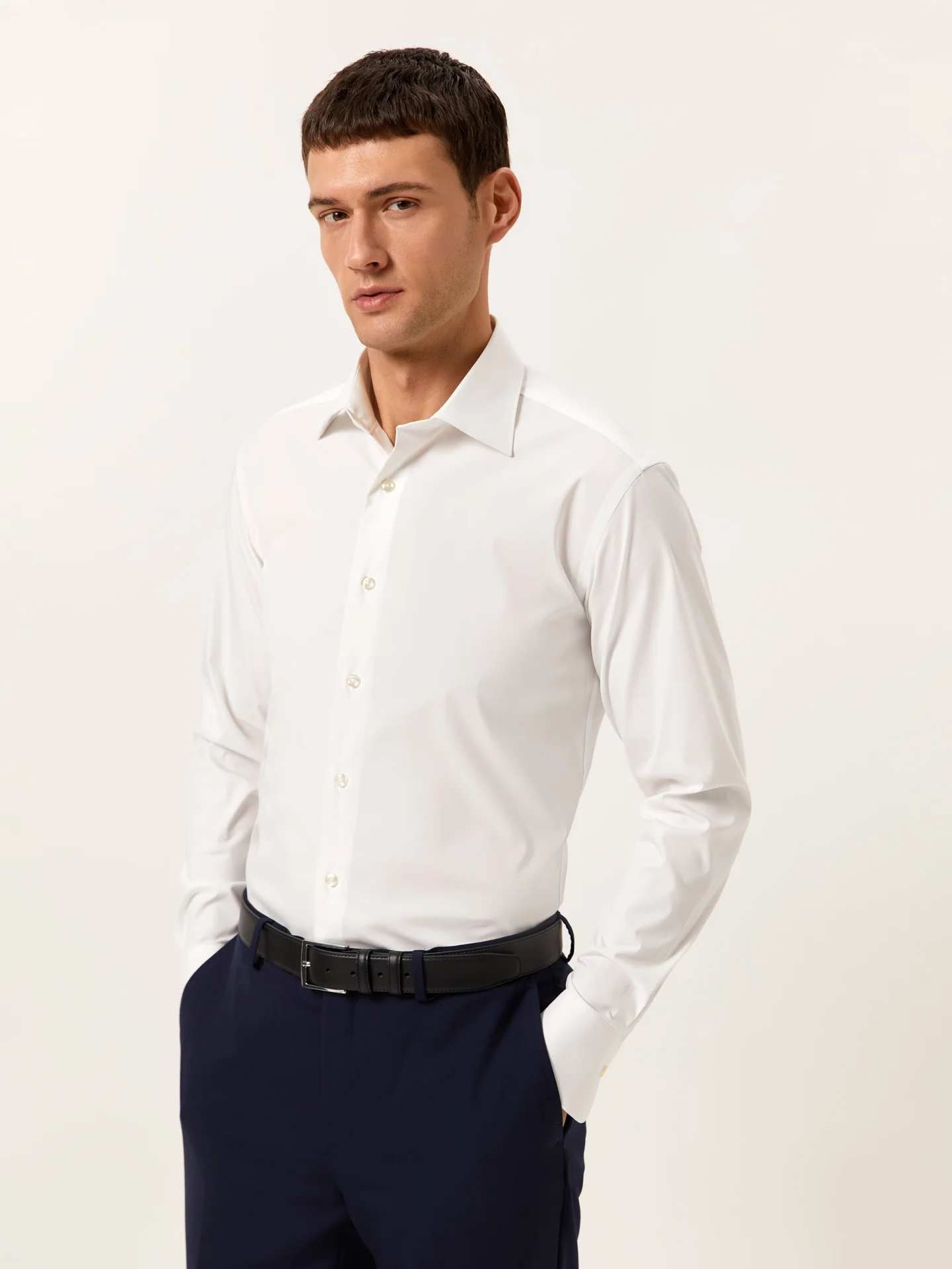 Slim Fit Camisa Popeline Travel em Algodão Comfort - Image 2