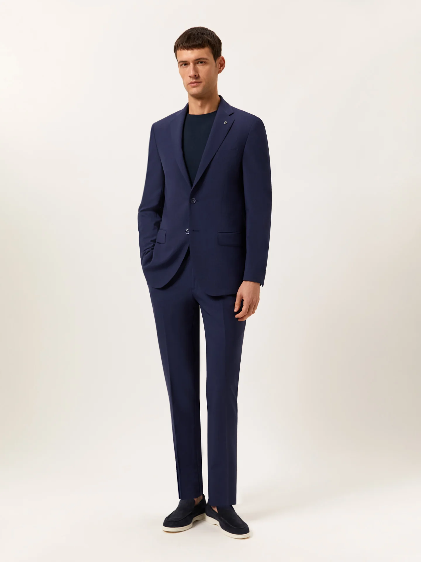 Slim Fit Fato em Lã de Alta Performance