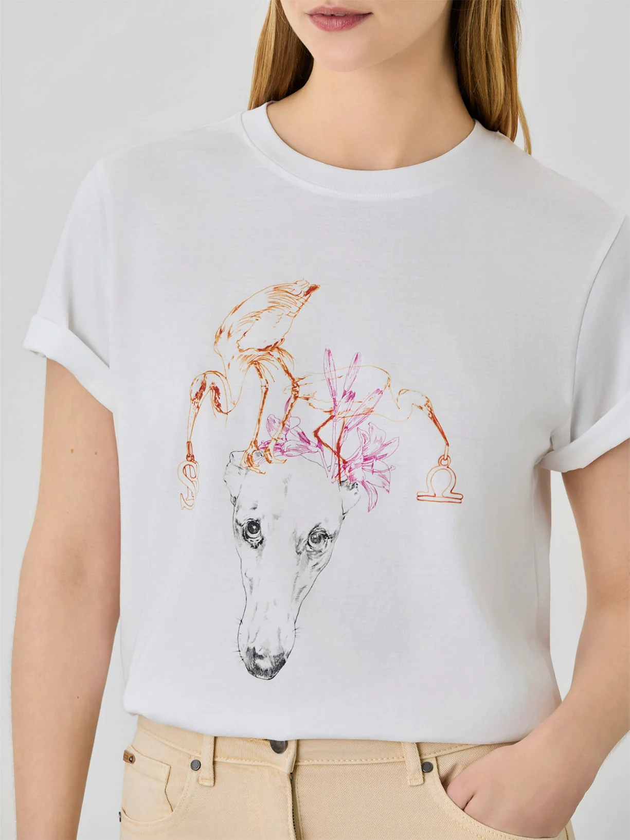 T-Shirt Regular Fit Em Algodão Orgânico Com Signo De Balança - Image 3