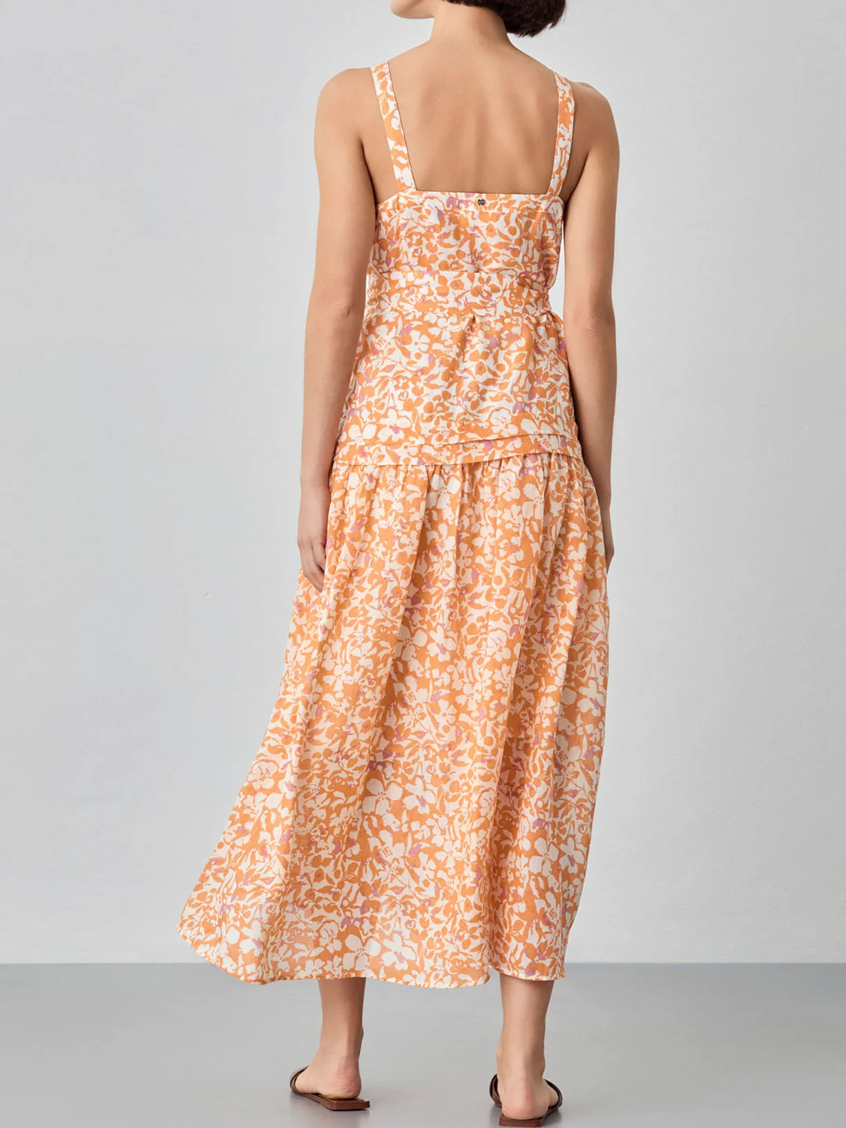 Vestido Comprido Sem Mangas Em Tecido Rami - Image 3