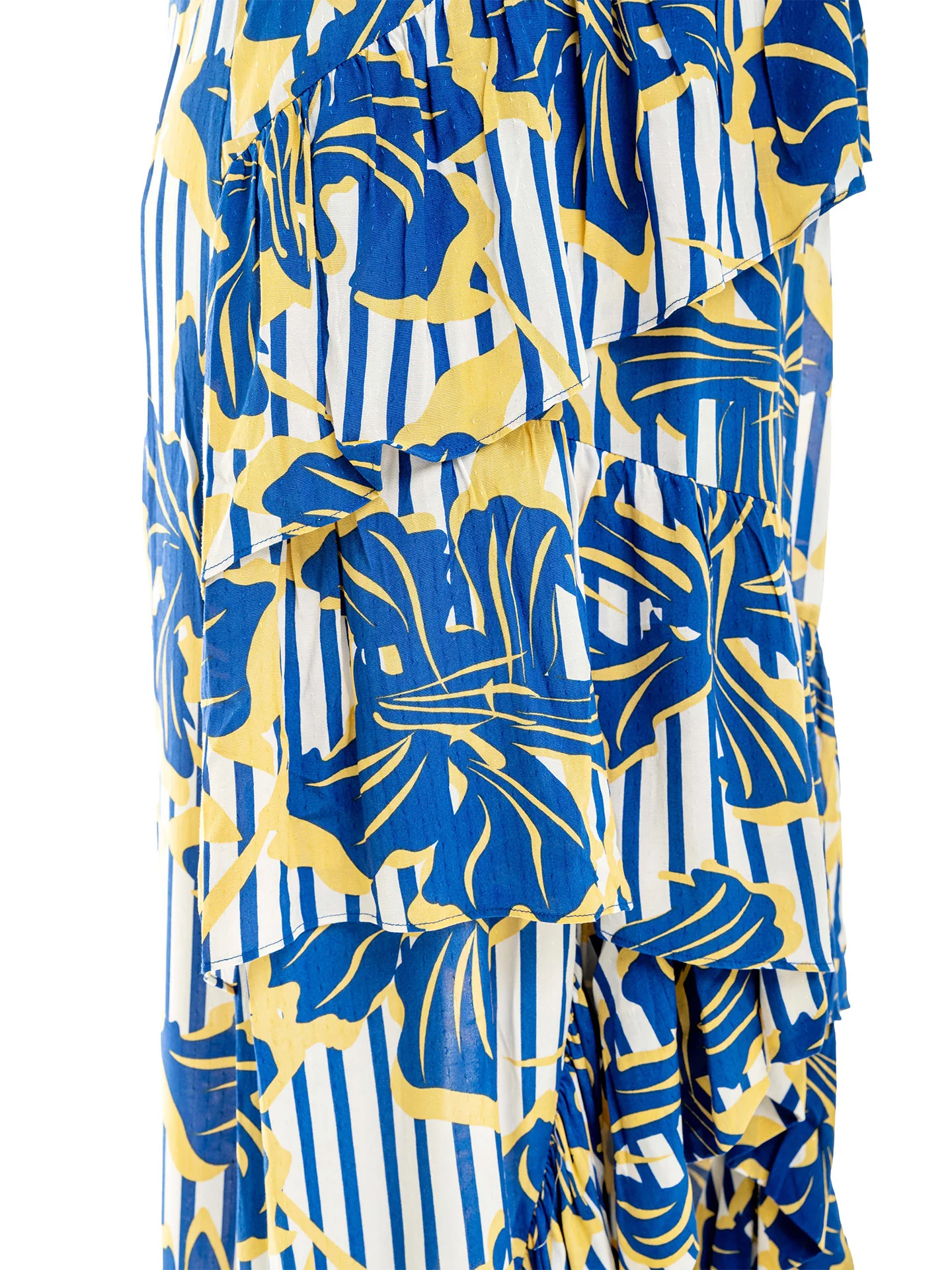 Vestido Estampado Floral Em Viscose Com Mistura Lenzing Com Folhos - Image 4