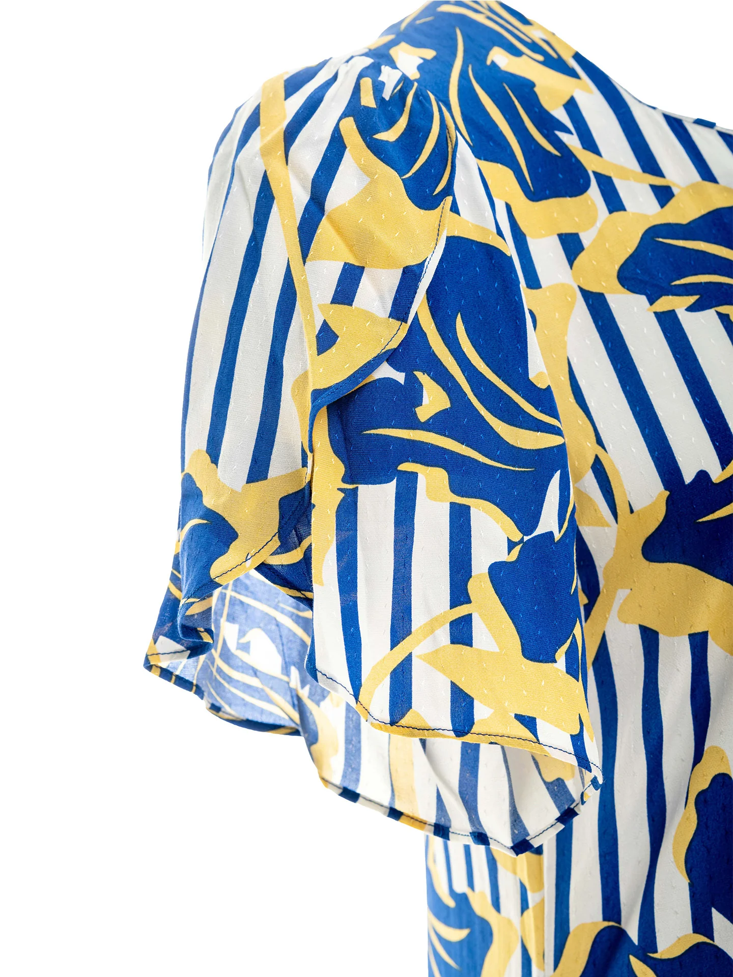 Vestido Estampado Floral Em Viscose Com Mistura Lenzing Com Folhos - Image 5