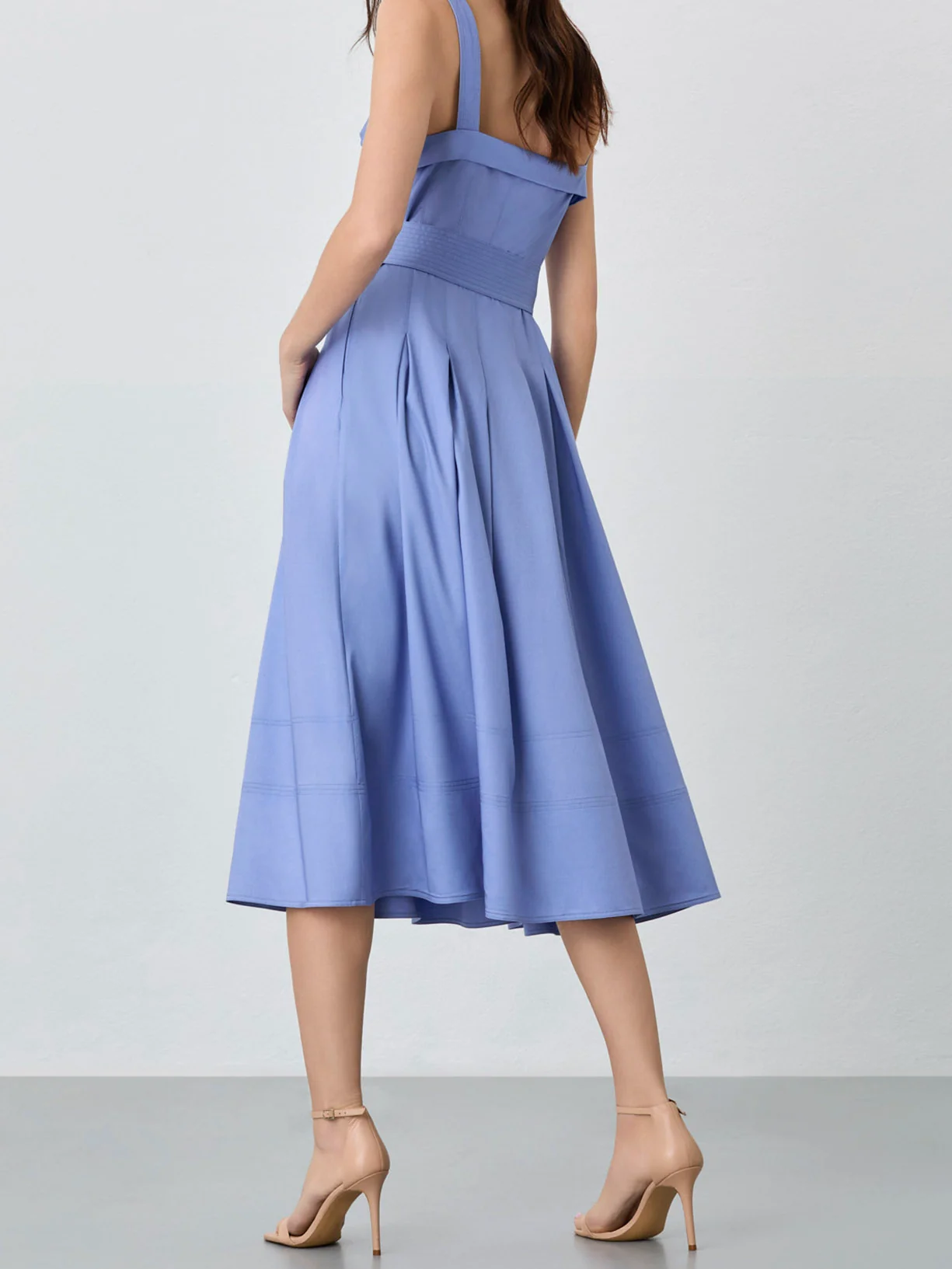 Vestido Midi Sem Mangas Em Mistura De Tencel - Image 7