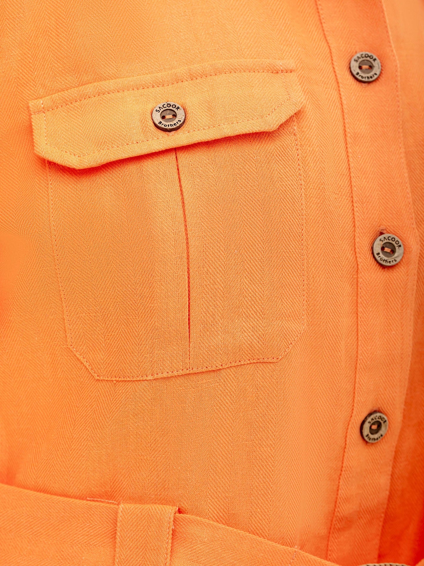 Vestido Mini Safari Em Mistura De Algodão E Linho - Image 8